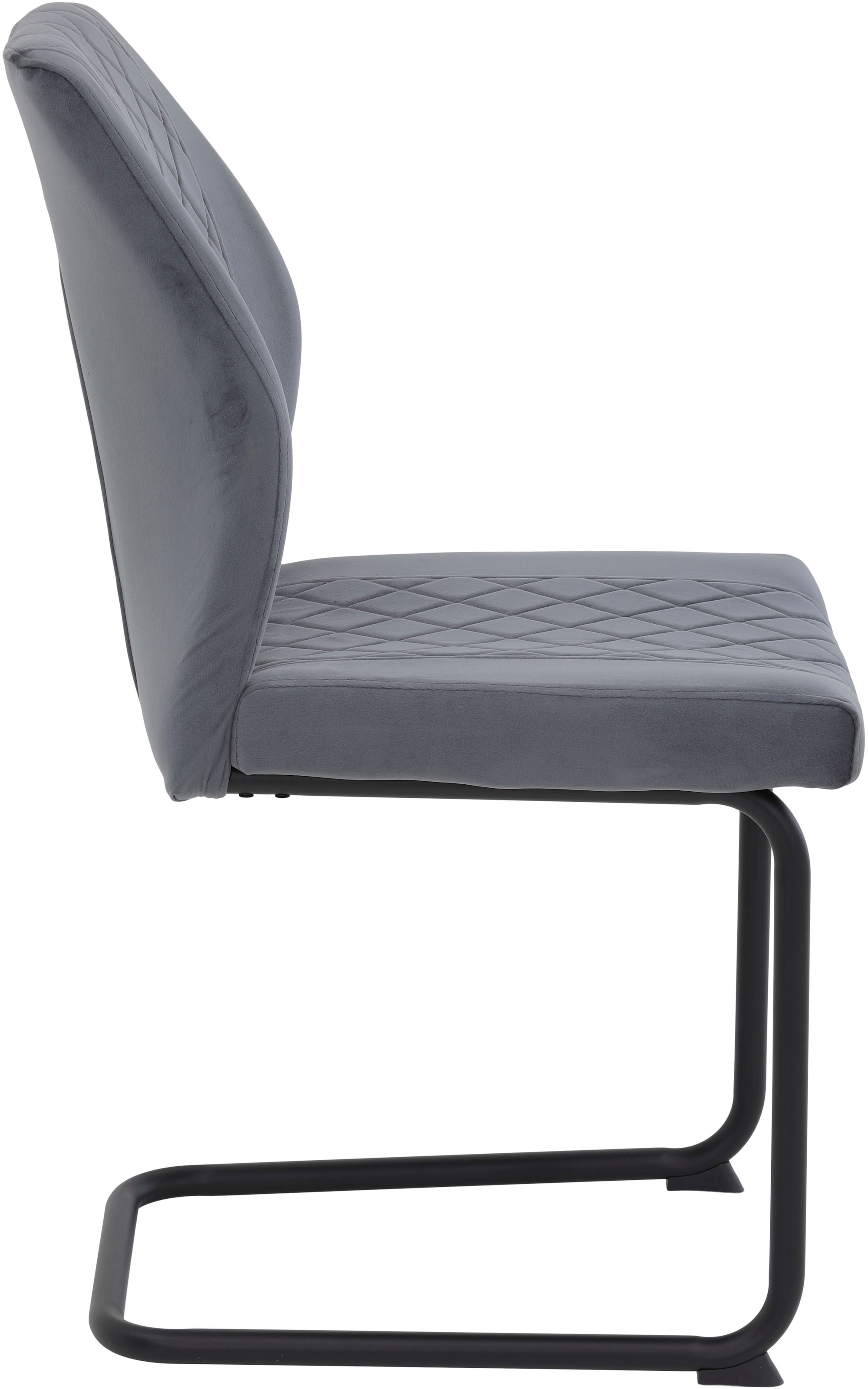 HELA Chaise cantilever »OSLO« (Set) 4 cuisFreischwinger,Rautensteppung,Microfaser Samtvelour,140kg belastbar