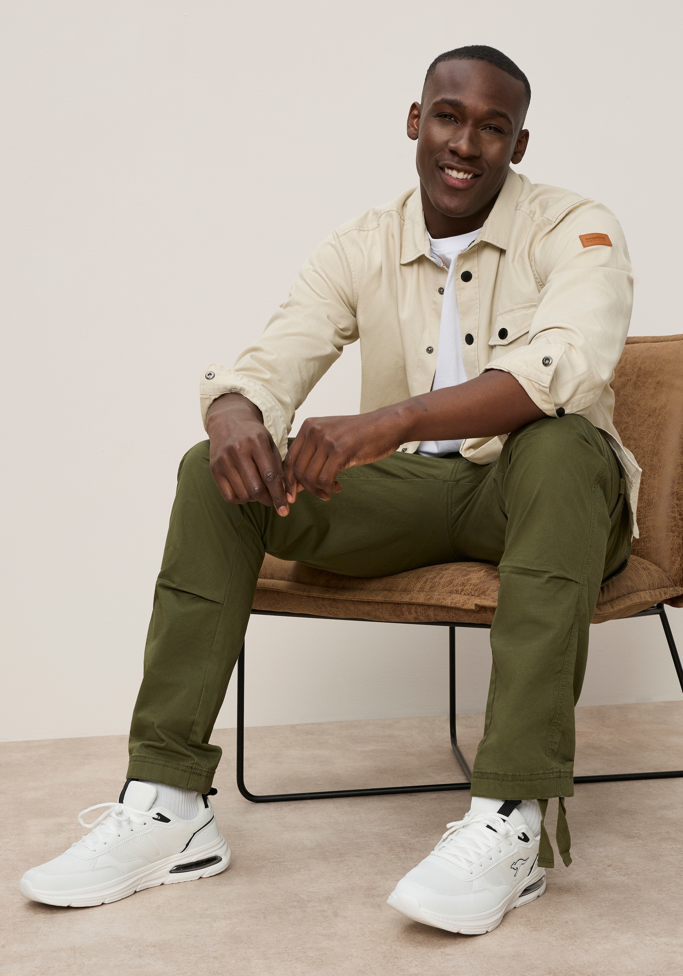 KangaROOS Chemise à manches longues avec boutons-pression en sergé