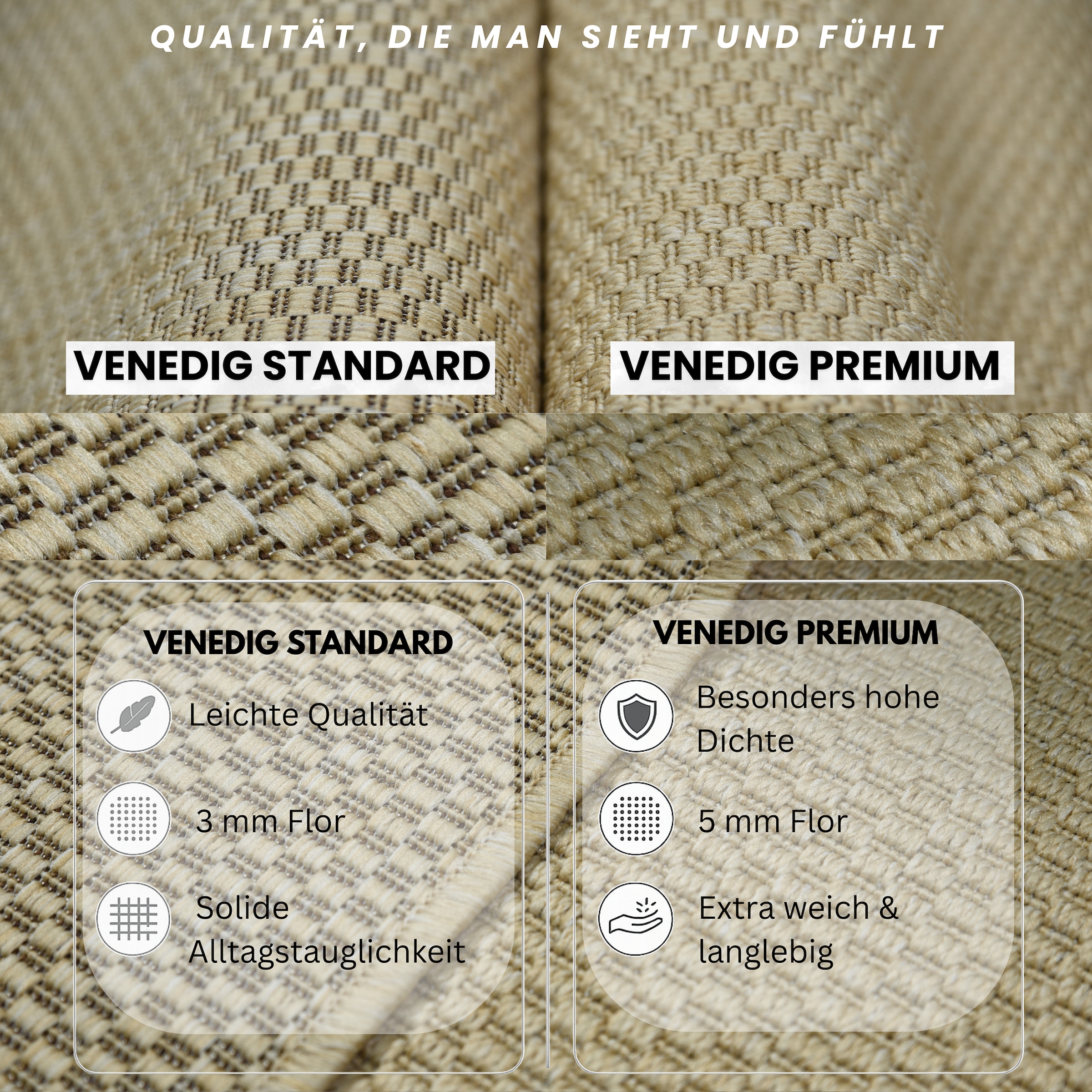GOODproduct Teppich »Venedig auch als Läufer erhältlich« rechteckig 4 mm Höhe In- und Outdoor geeignet, Sisal-Optik, Wetterfest & UV-beständig