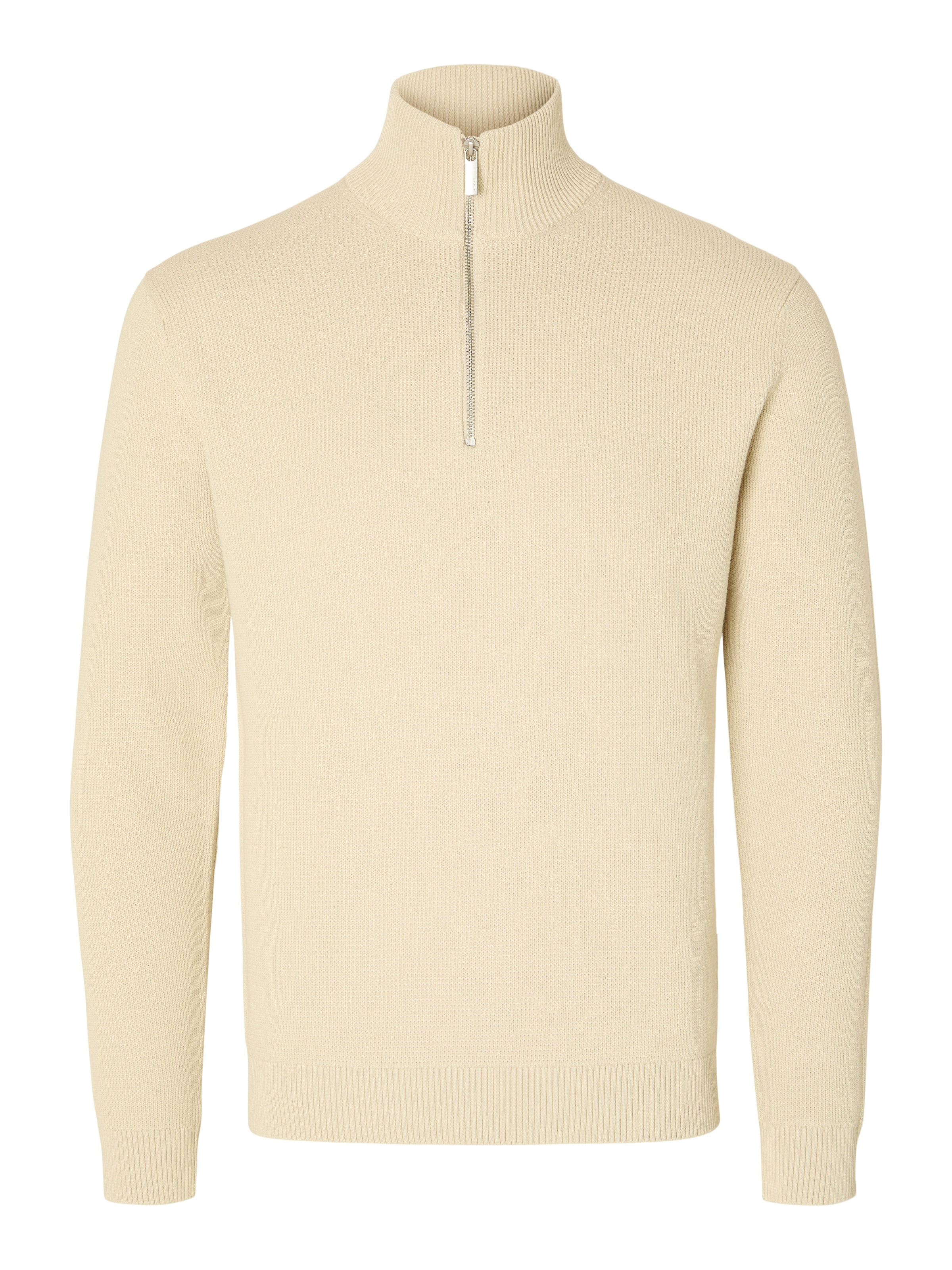 SELECTED Troyer »SLHDANE LS KNIT STRUCTURE HALF ZIP NOOS« coton, coupe régulière