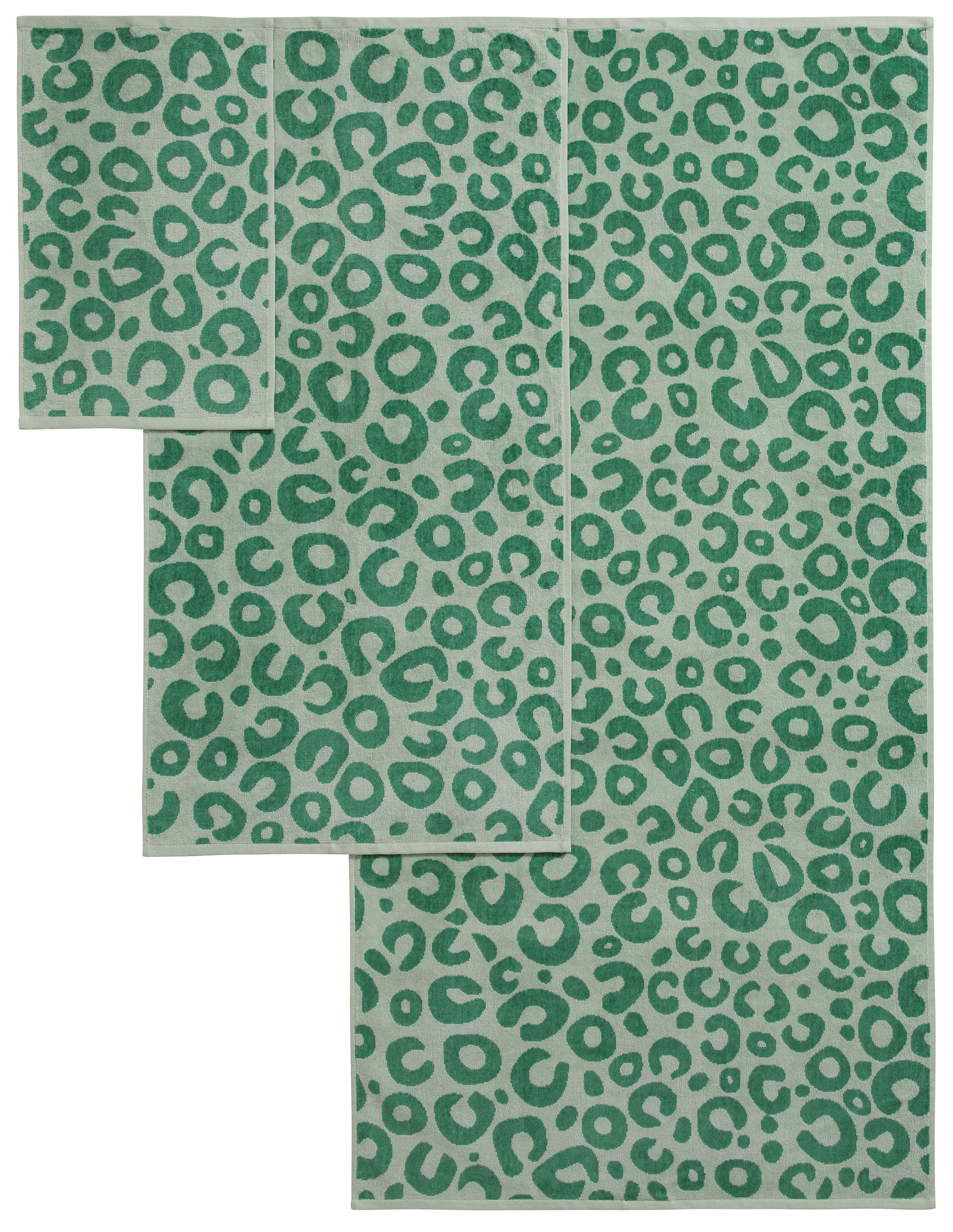 GOODproduct Set de serviettes »Anna Leopardenmuster, 8-tlg Handtuch-Set, 100% Baumwolle« Set 8 pièces Velours en frottier Duschtücher, Handtücher und Gästetücher, weich, modern, Animal Print