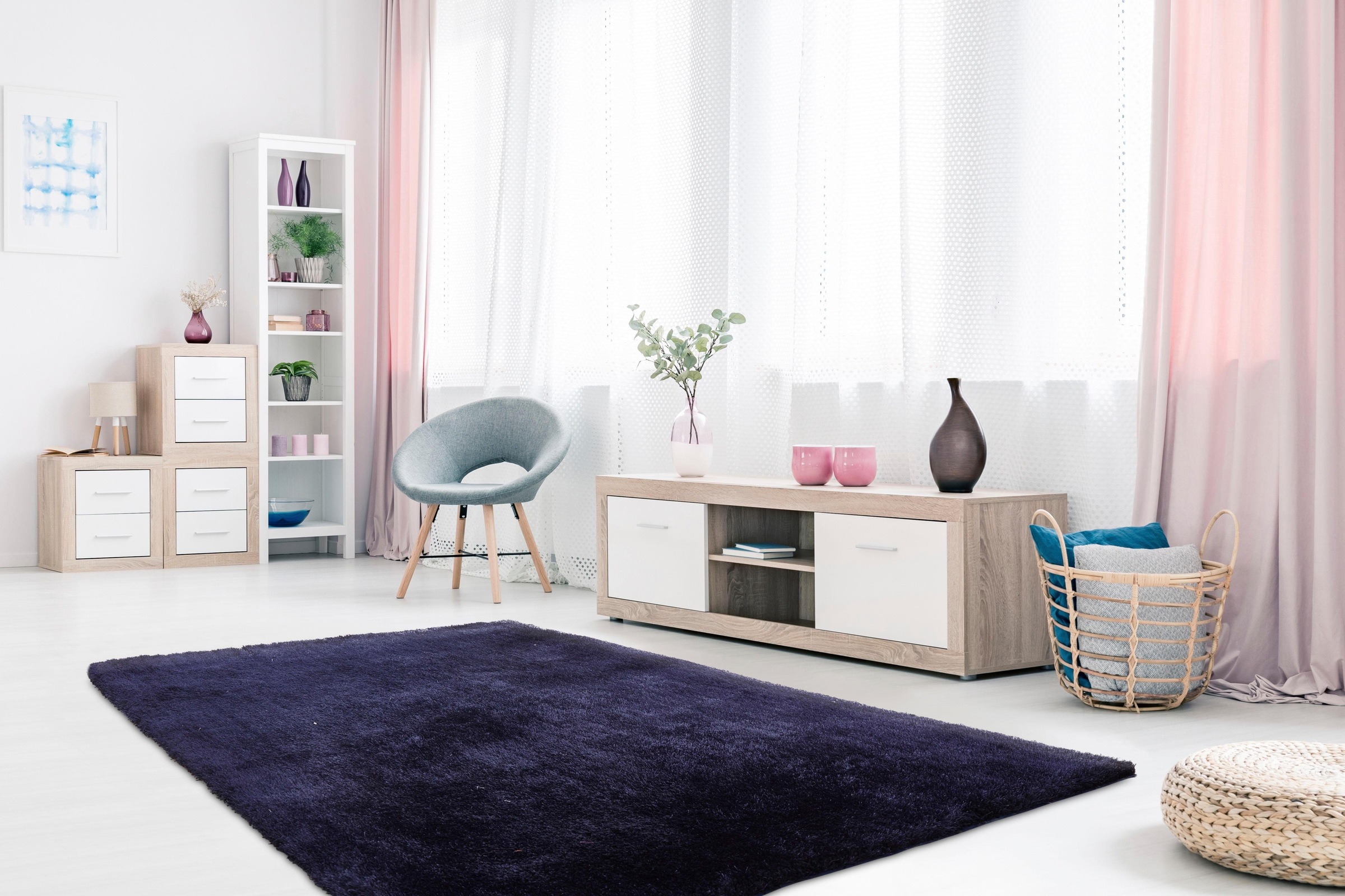 calo-deluxe Tapis à poils longs »Giora 200« Rectangulaire 80 mm Höhe tufté, particulièrement doux grâce à la microfibre, salon, chambre