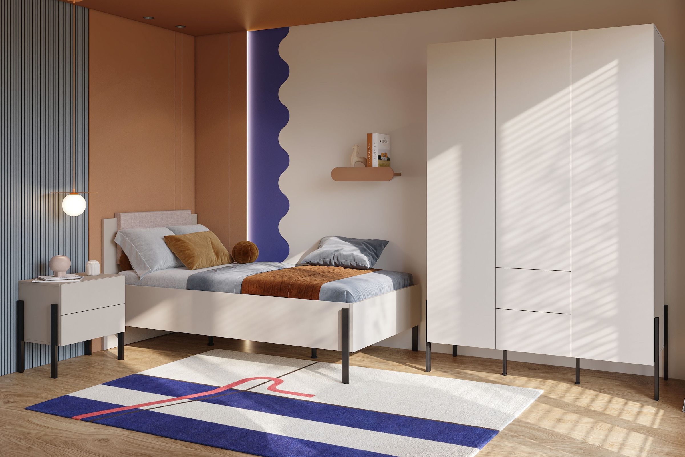 Home affaire Table de nuit »Jukon, Breite 59 cm, moderne Kommode mit zwei Schubladen« Nako mit zwei Schubladen, push to open Funktion