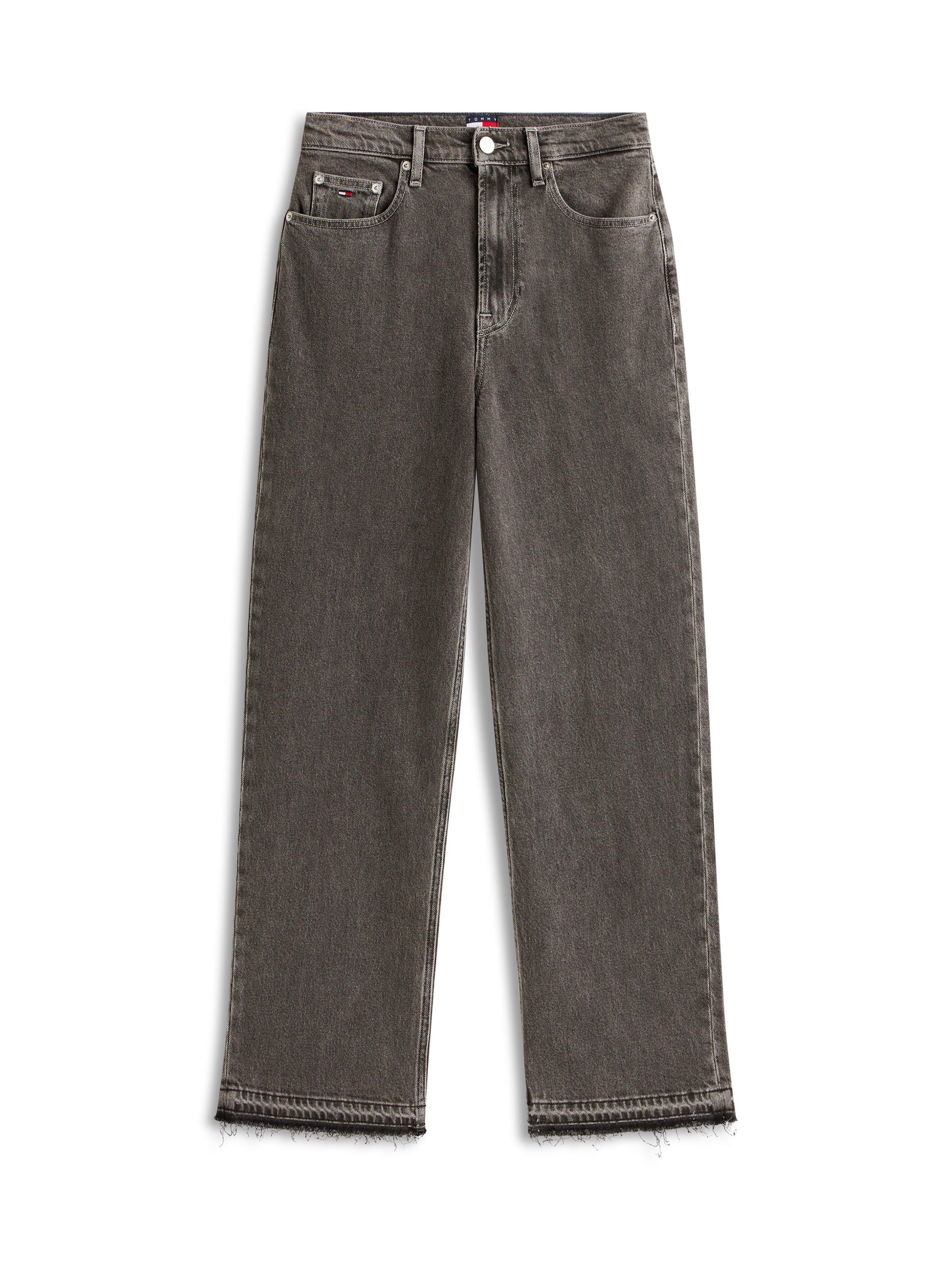 Tommy Jeans Straight-Jeans »LAYLA HR SLIM STR CI4171« mit destroyed Detail am Beinabschluss