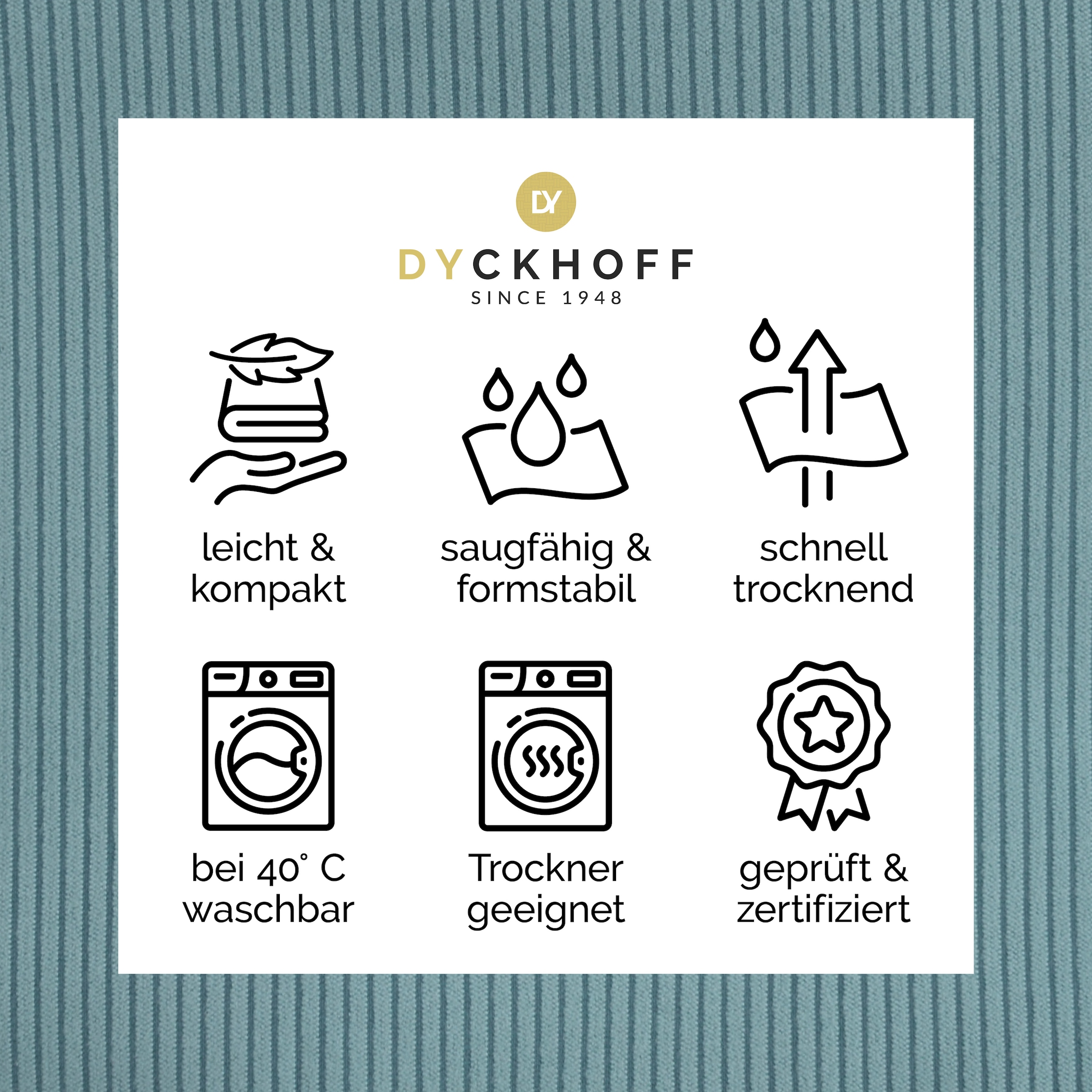 Dyckhoff Serviette de bain »Mikrofaser Sporttuch Struktur« Avec capuche à enfiler, séchage rapide, léger, poche zippée