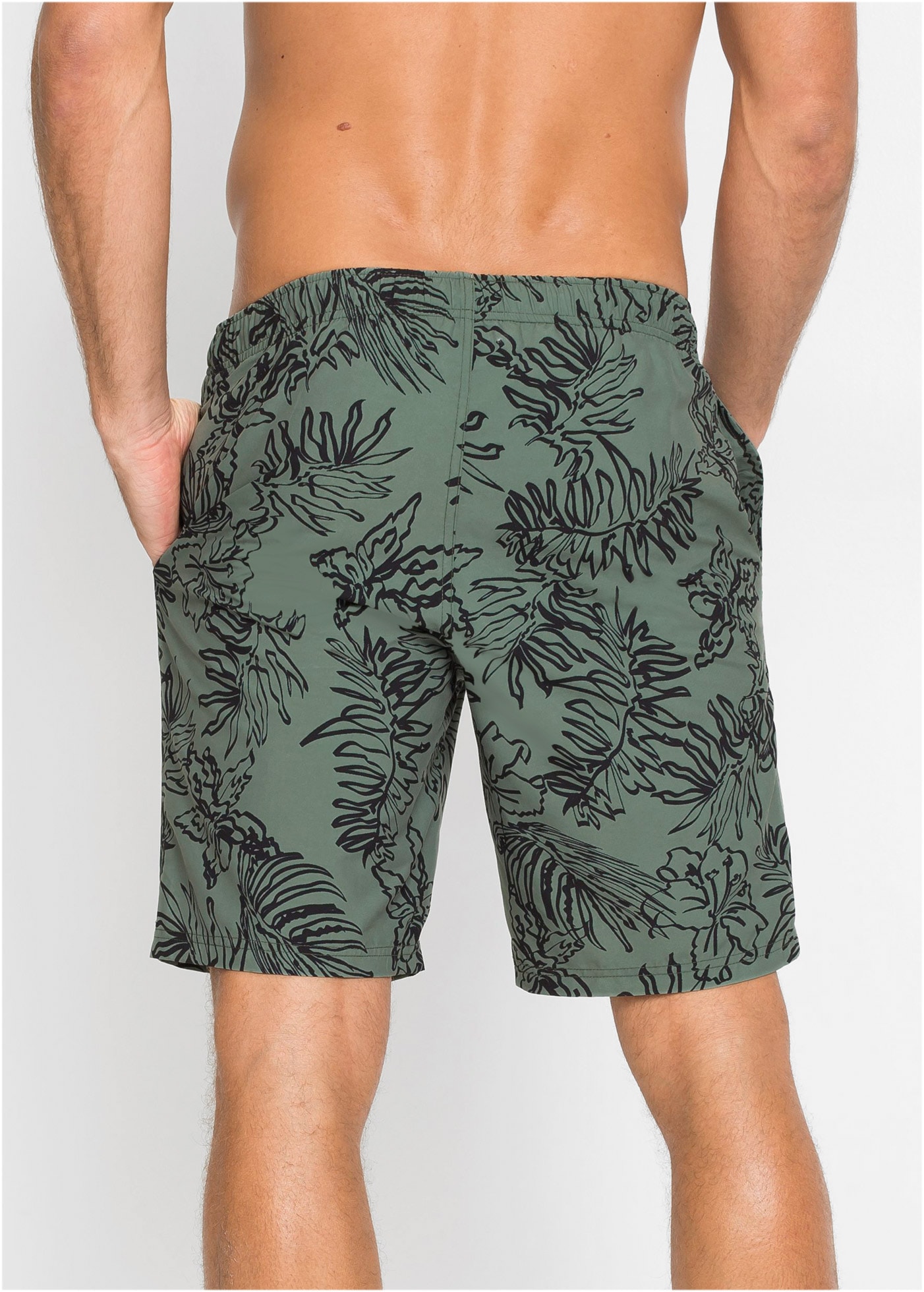 bonprix Short de bain »Badeshorts Herren« mit Innenslip und Münztasche aus Netzware, bedrucktes Design