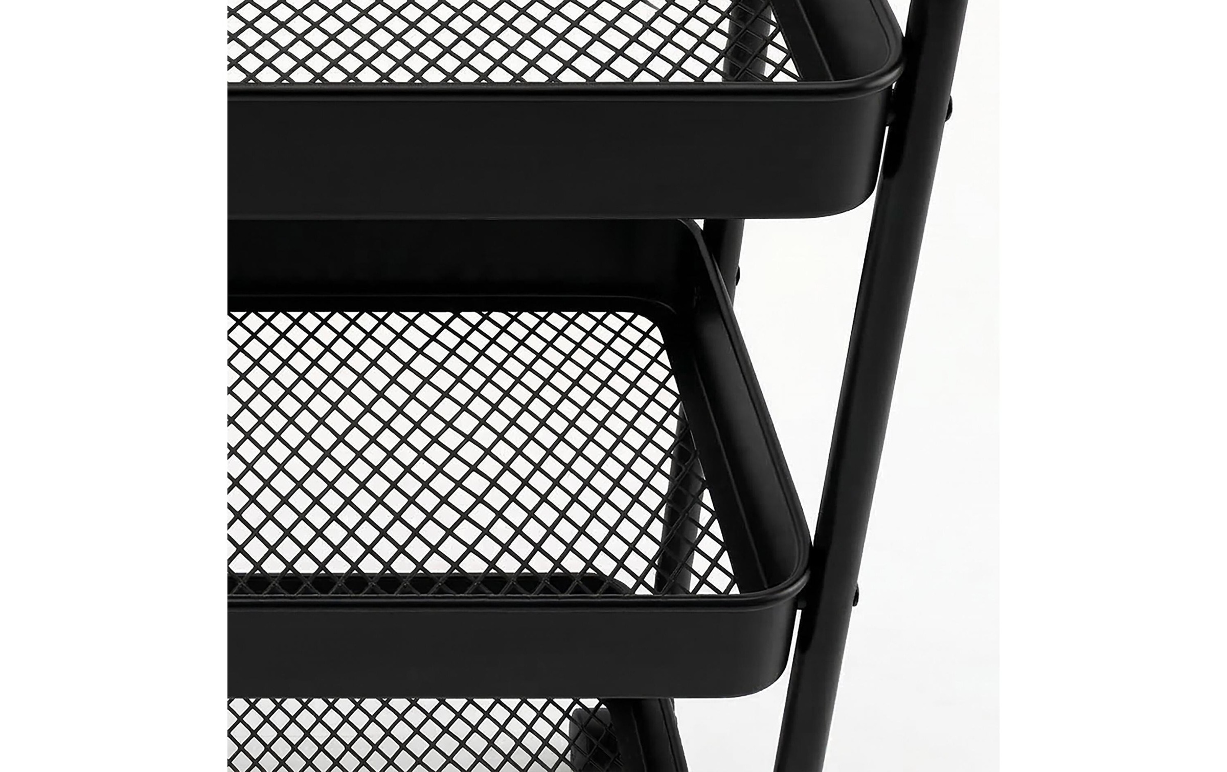 relaxdays Rollwagen »Mesh mit 3 Ebenen 78 x 43 x 30 cm« Mobiler Servierwagen mit 3 Mesh-Körben und 360°-Rollen