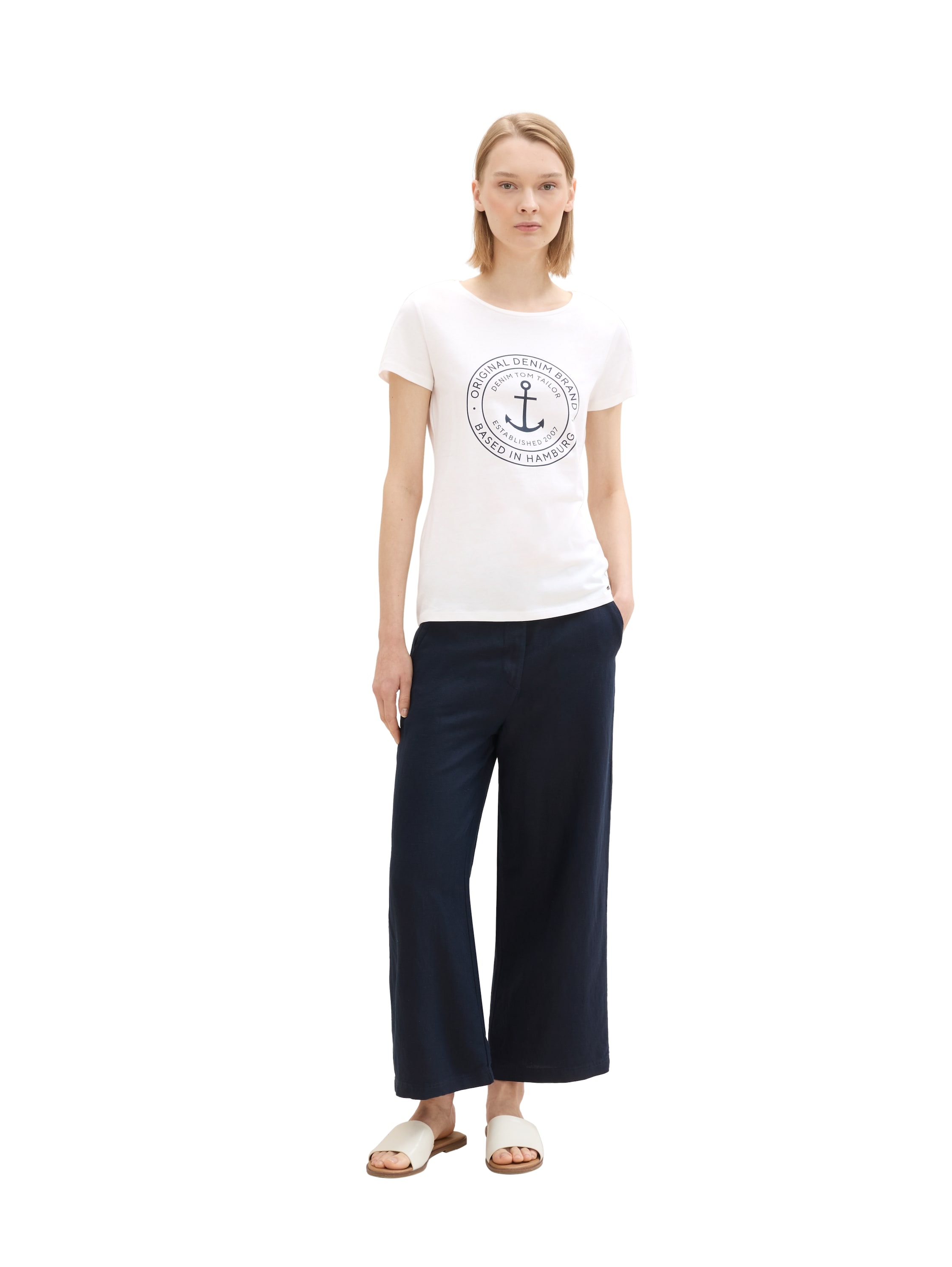 TOM TAILOR Denim T-Shirt Packung, 2 Stk. tlg. Doppelpack mit Logo-Print