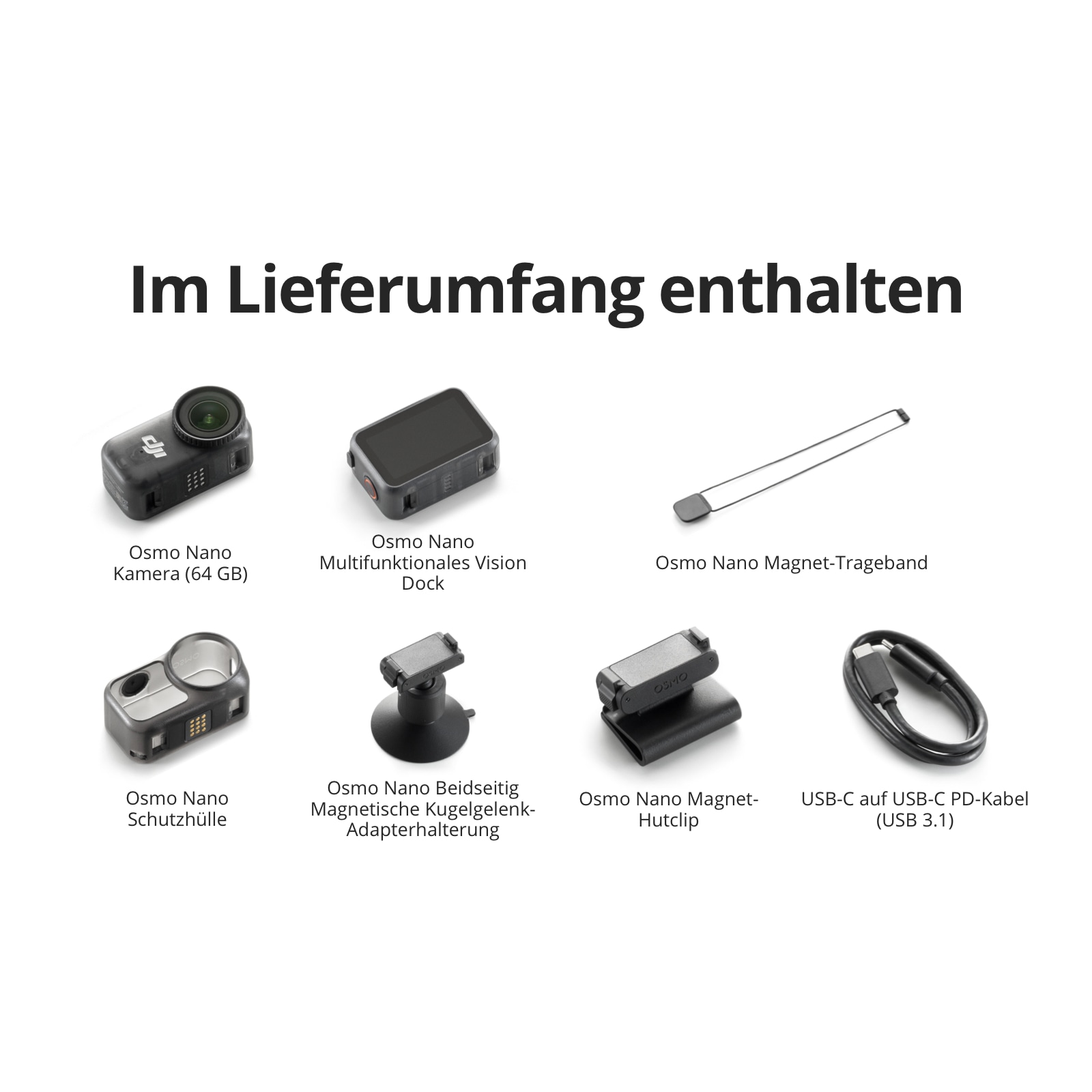 DJI Caméscope »DJI Osmo Nano Standard Combo (64GB)« 4K Ultra HD
