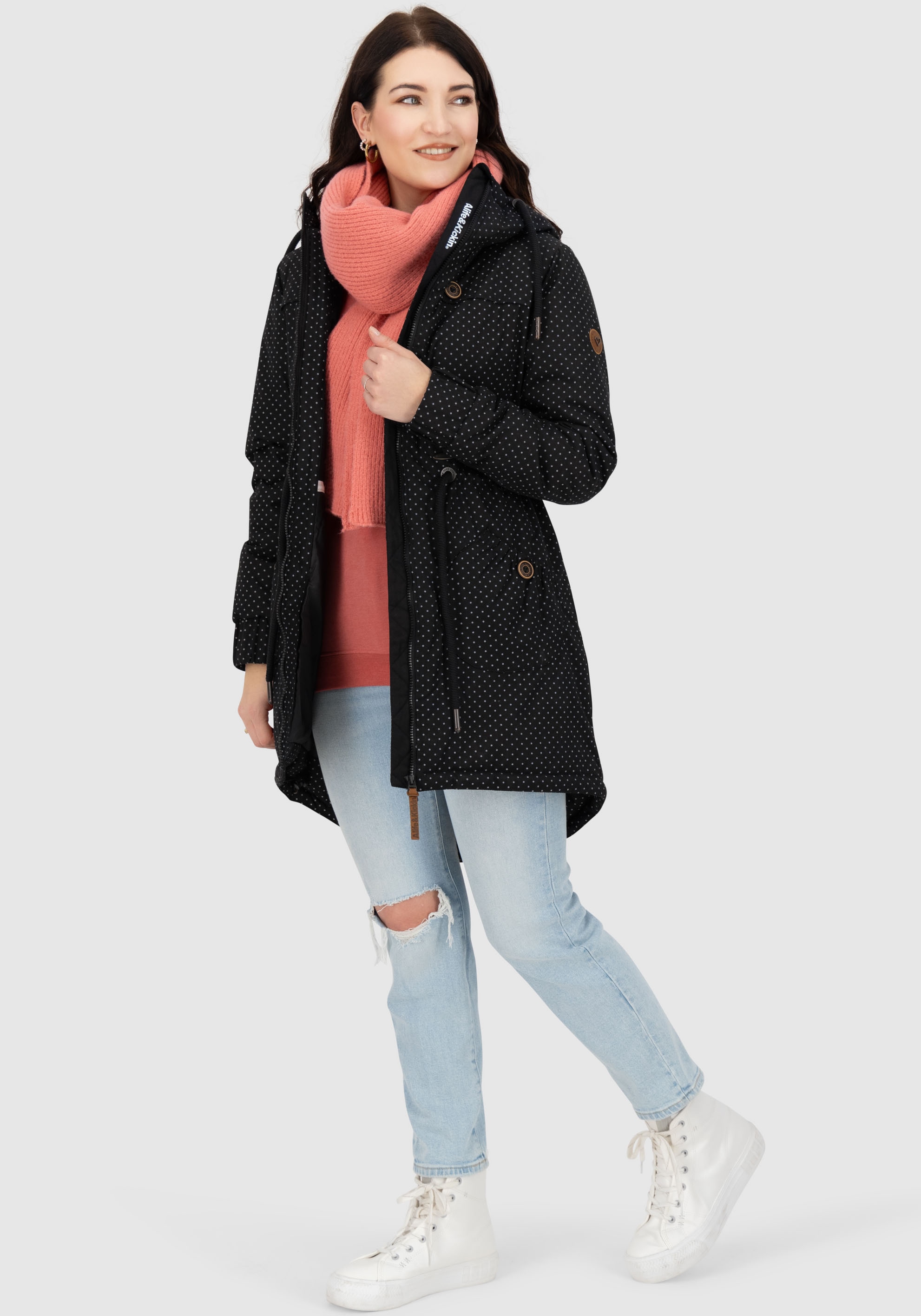 Alife & Kickin Veste d'extérieur »CHARLOTTEAKB« mit Kapuze gefütterter Parka, Kapuzenjacke durch Bindeband tailliert