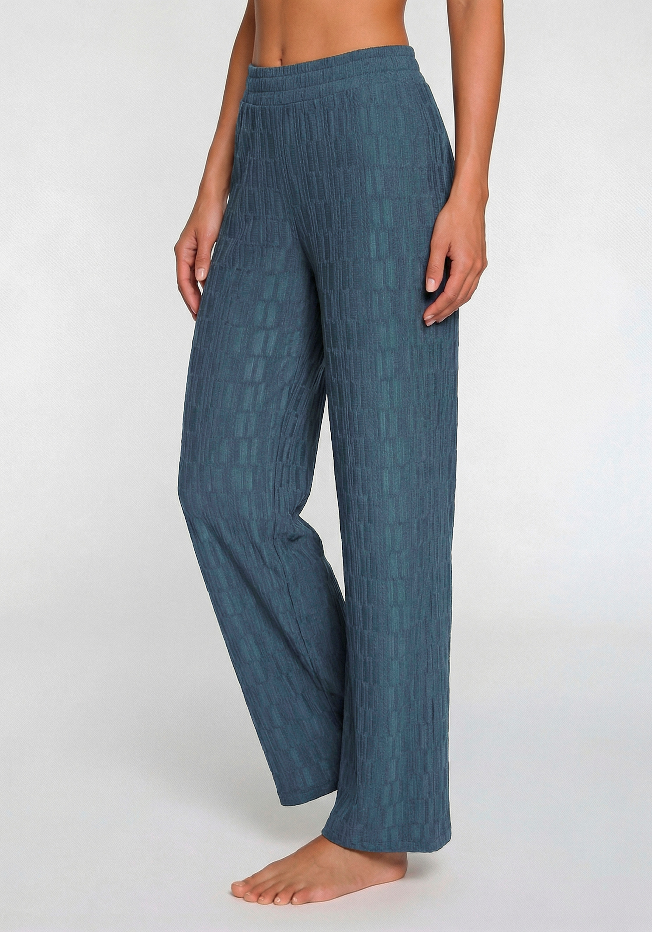 LASCANA Homewearhose »-Relaxhose«  lässige Form mit Wabendesign, Loung- und Homewear