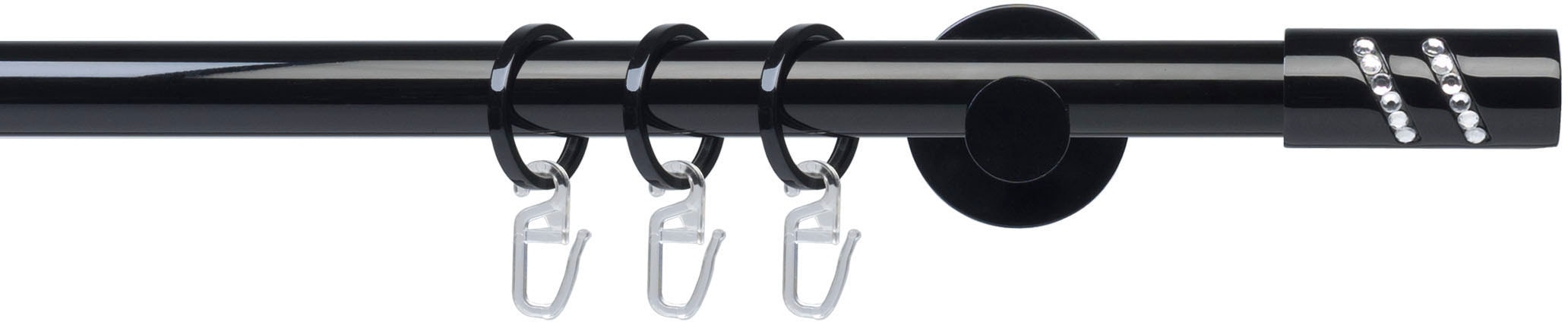 Liedeco Tringle à rideaux »Fertigstilgarnitur 20 mm Piano Boston« Ø 20 mm 1 läufig-läufig Fixmass Gardinenstange Komplett