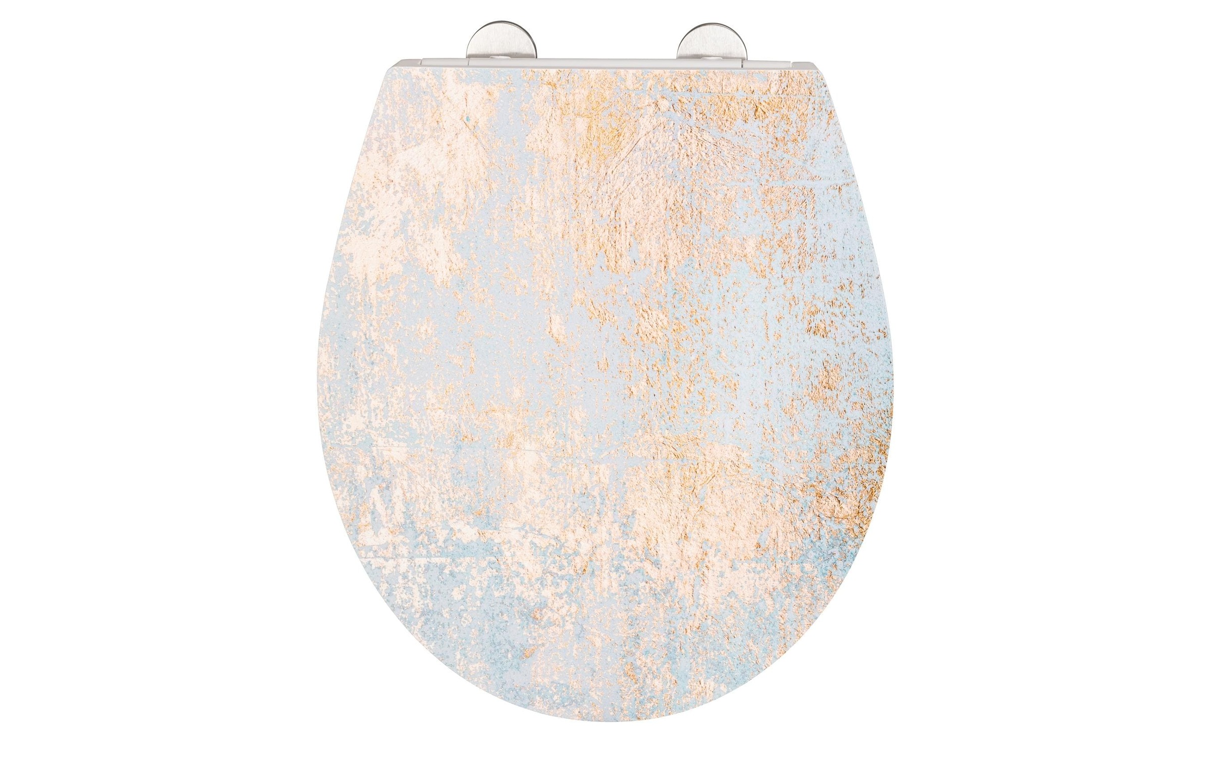 WENKO WC-Sitz »Agate Absenkautomatik, Gold/Weiss«