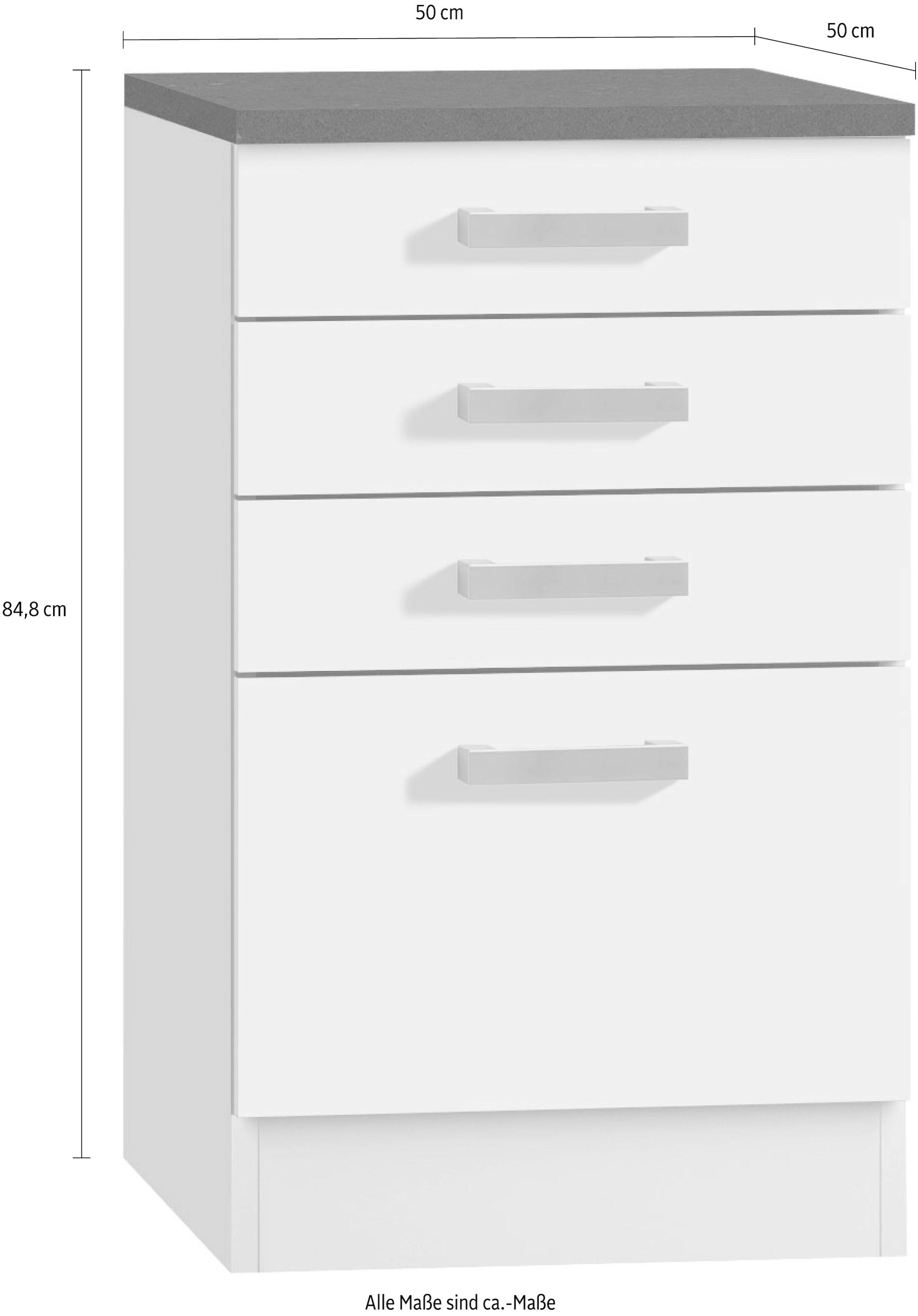 OPTIFIT Unterschrank »Odense« 50 cm breit, 50 cm tief, mit 3 Schubkästen und 1 Auszug