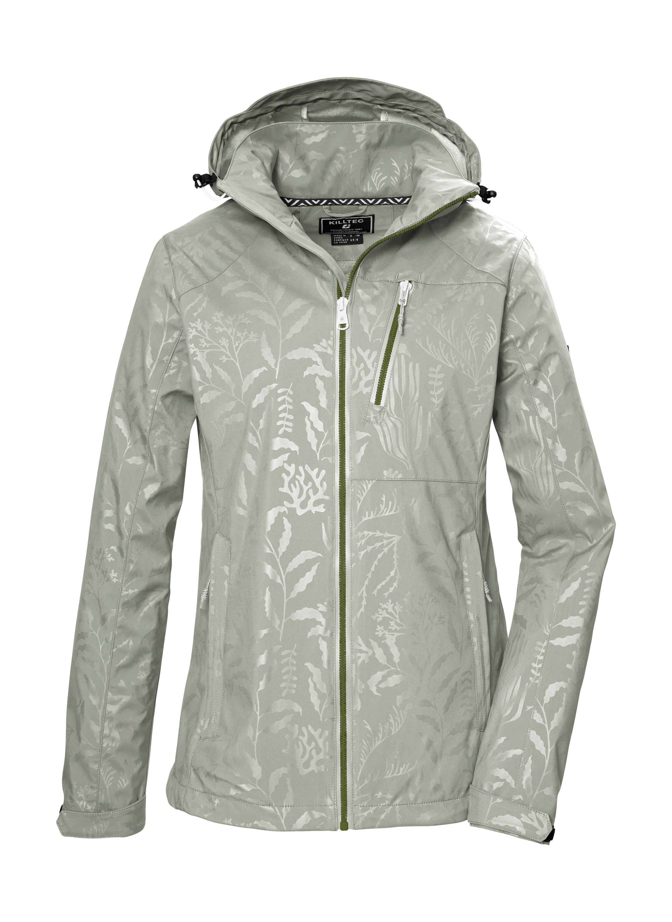 Killtec Veste softshell »KOS 122 WMN SFTSHLL JCKT FLORAL« veste softshell : coupe-vent et imperméable, respirante, capuche amovible