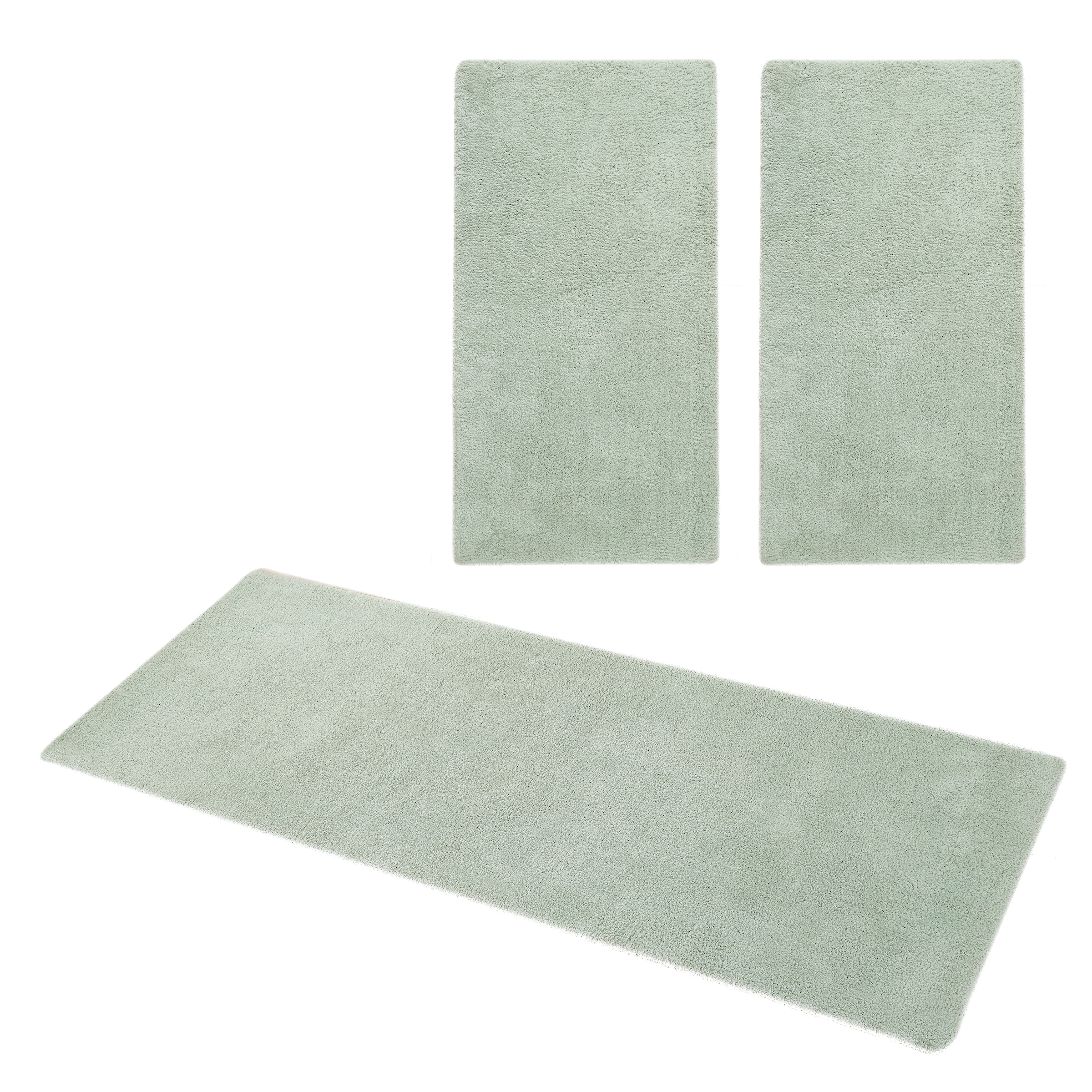 my home »Microfaser Teppich Magong, besonders weich, sehr feiner Flor« Höhe 25 mm 3 tlg. uni, einfarbiger Bettvorleger, Läufer-Set, Schlafzimmer, Kinderzimmer