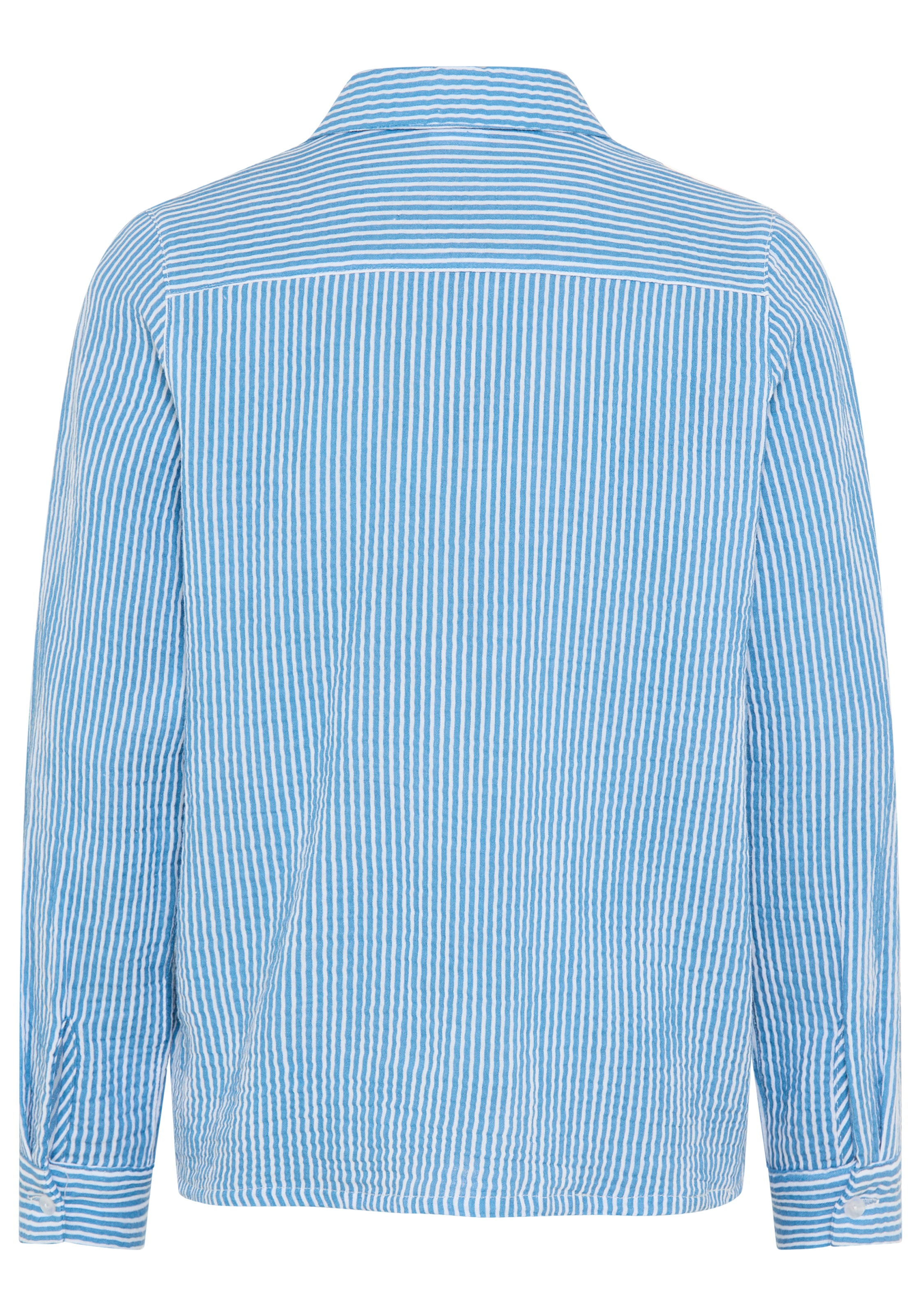 KangaROOS Hemdbluse »Kangaroos Musseline Bluse mit modischem Streifen« für Mädchen, Langarm mit Knöpfen am Ärmelabschluss, aus Baumwolle