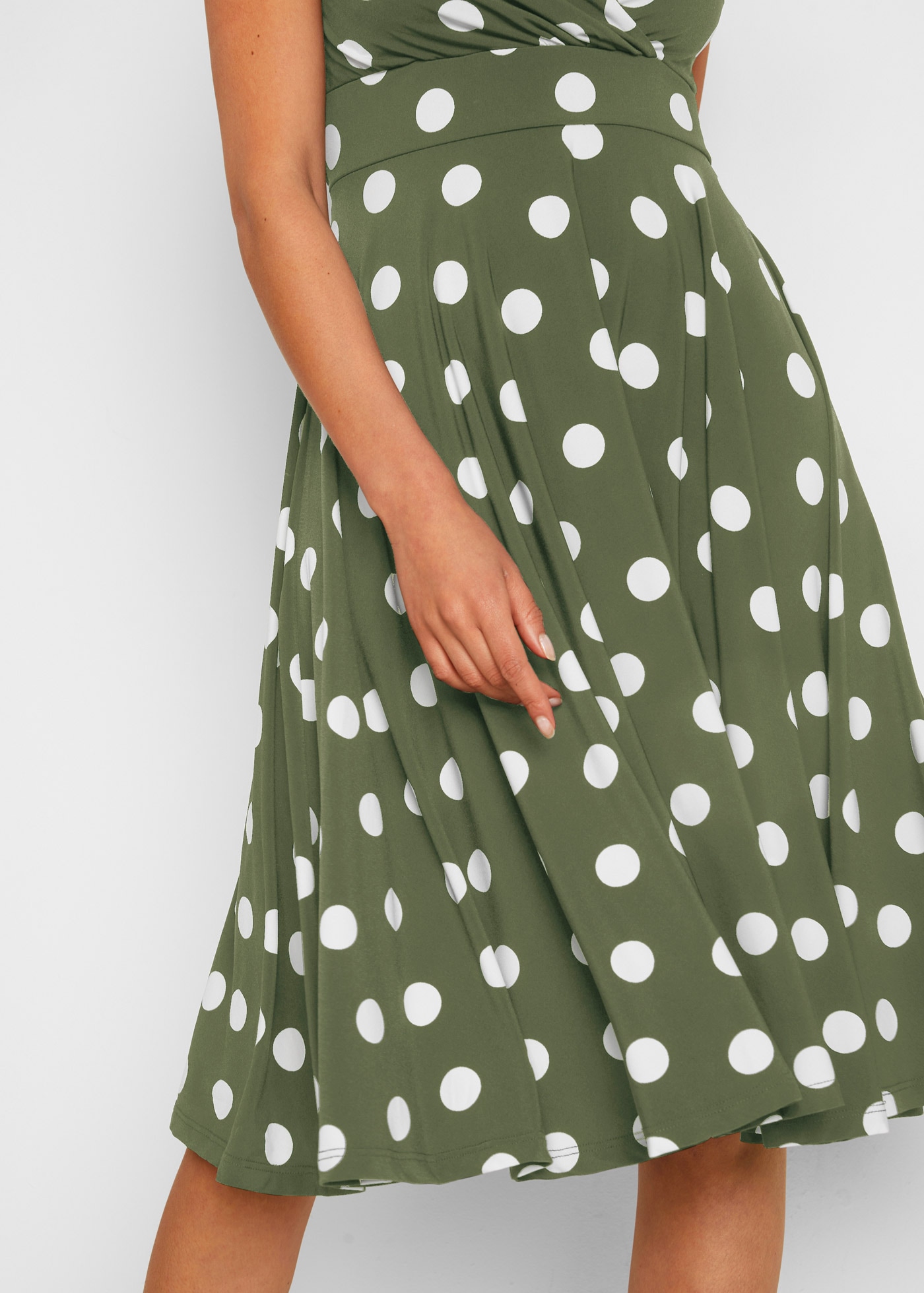 bonprix Shirtkleid mit Punkt-Design, aus Polyester und Elasthan, Regular Fit, ärmellos