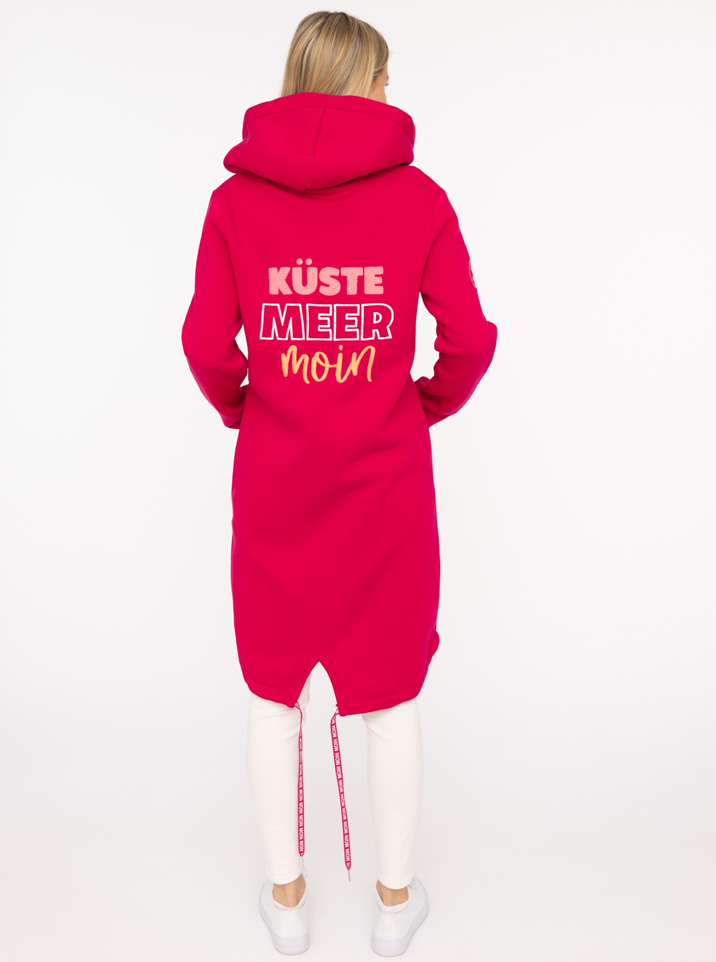 Zwillingsherz Jerseymantel »"Küste Meer Moin"« mit grossem Motiv am Rücken