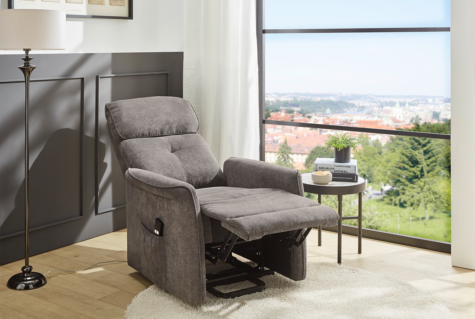 Jockenhöfer Gruppe TV-Sessel »Denver, B: 80 cm, Sitzhöhe: 50 cm« elektr. Relaxfunktion, Aufstehhilfe, Heizfunktion & Massagefunktion