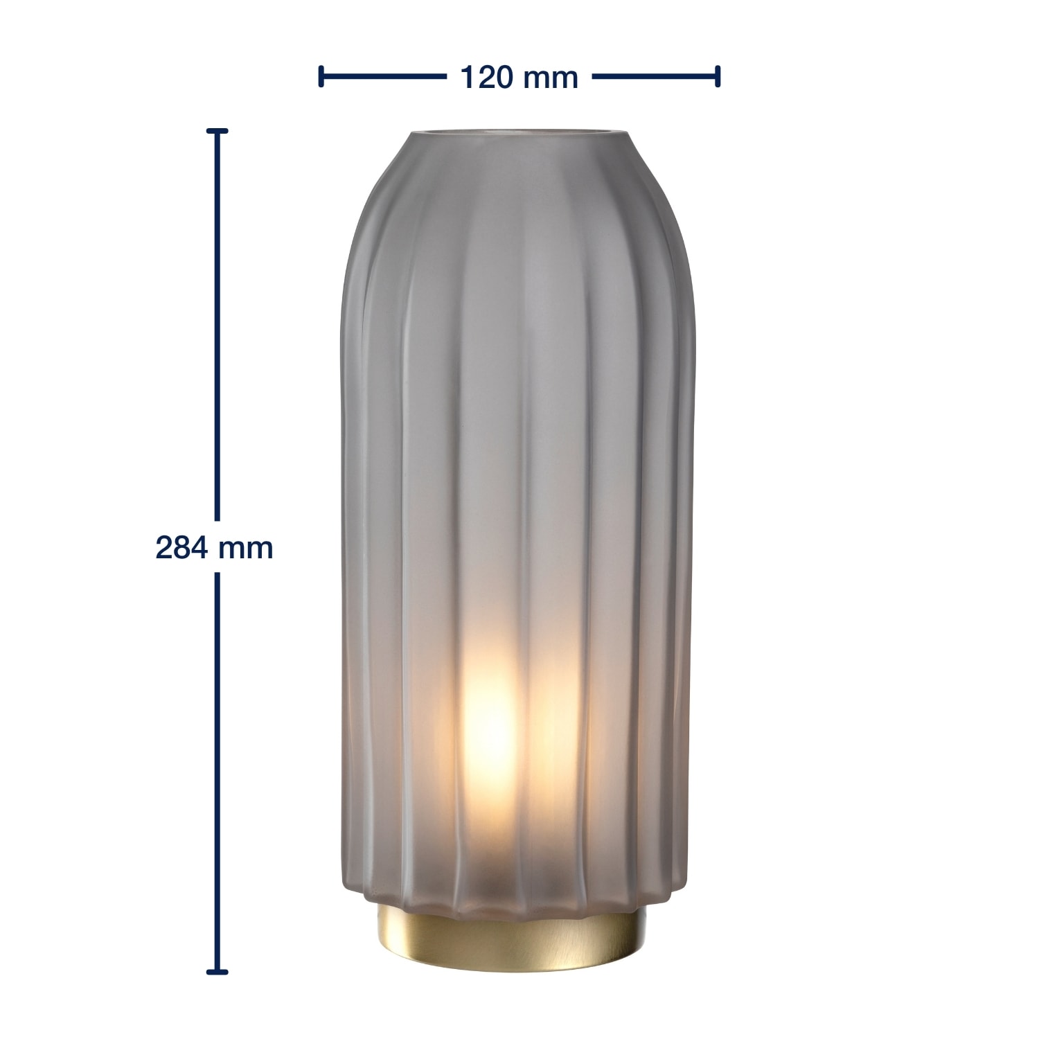 LEONARDO Lumière décorative LED »Silenzio« en verre gris avec socle doré