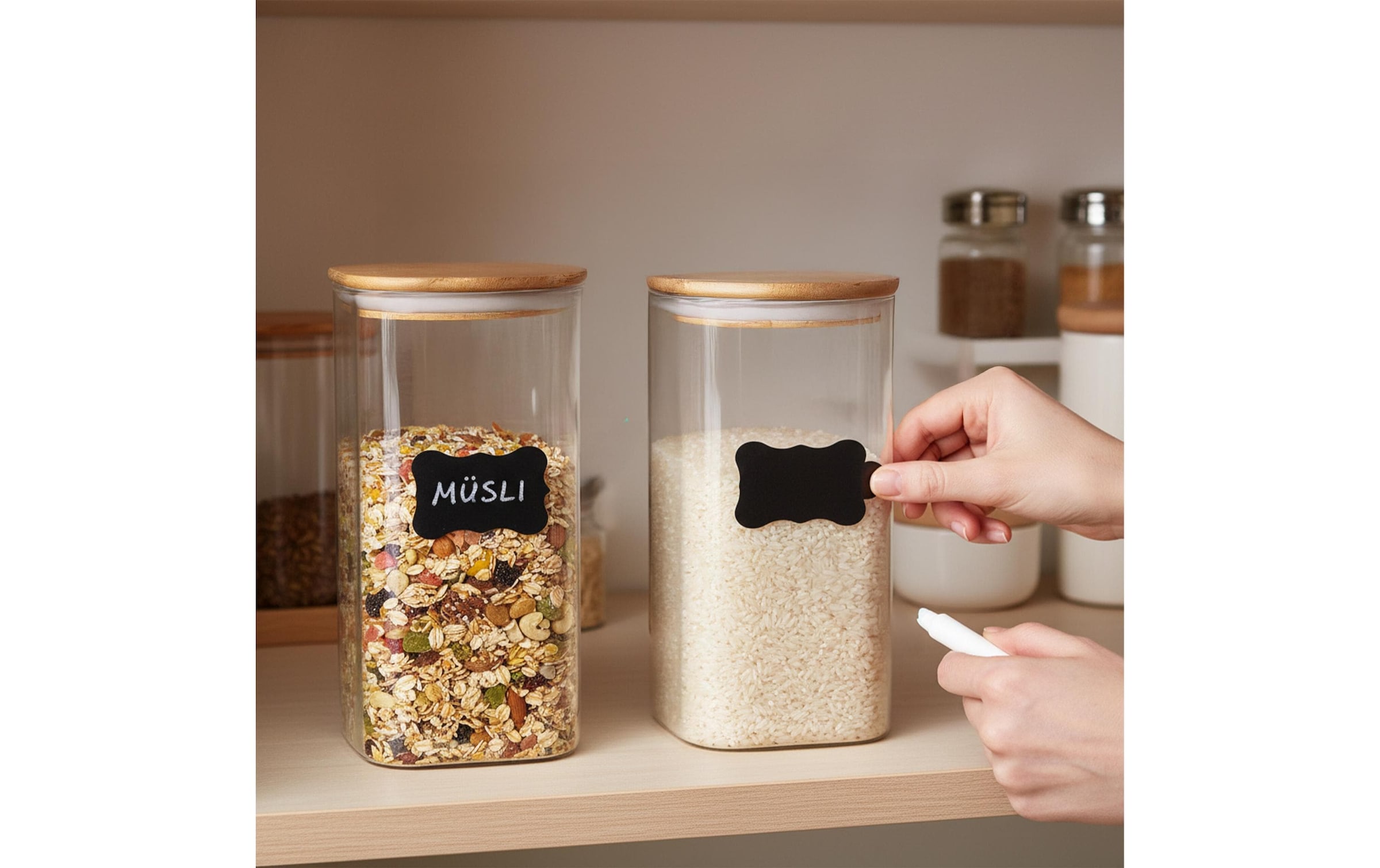 relaxdays Bocal à provisions »1,5 l« compatible lave-vaisselle