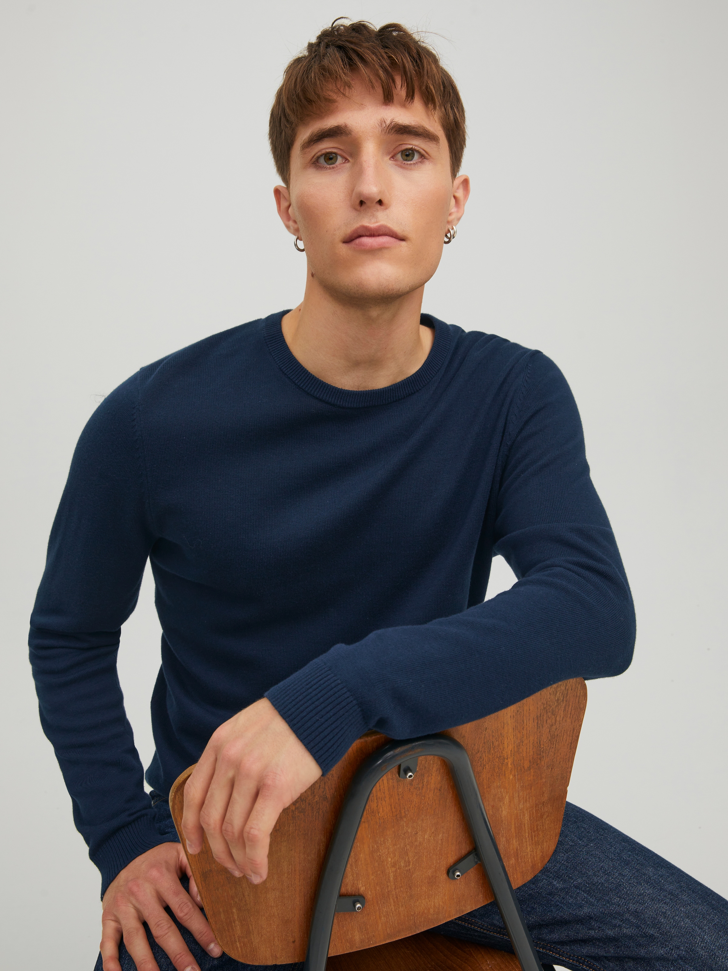 Jack & Jones Rundhalspullover »JJEBASIC mit Rundhals, ideal für Job und Freizeit« unifarben, modisch, slim fit, Baumwolle, Rundhals