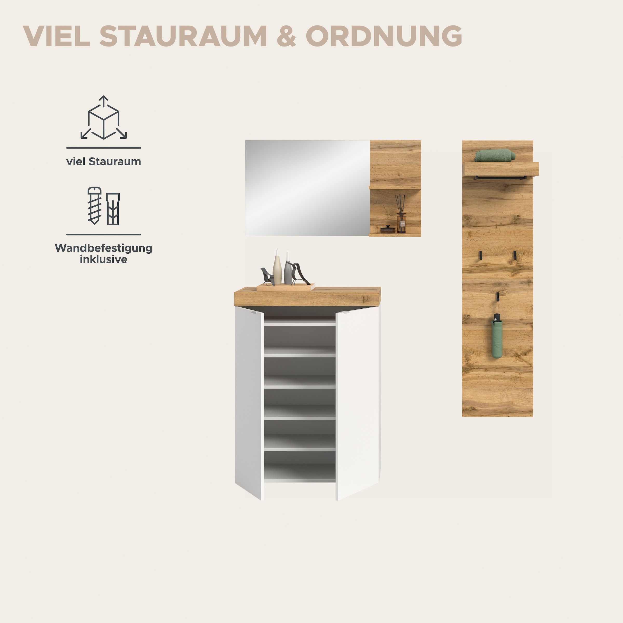 GOODproduct Ensemble de vestiaires »MAMBO II, 3-teilig, hängend oder stehend montierbar« 3 cuis tlg.