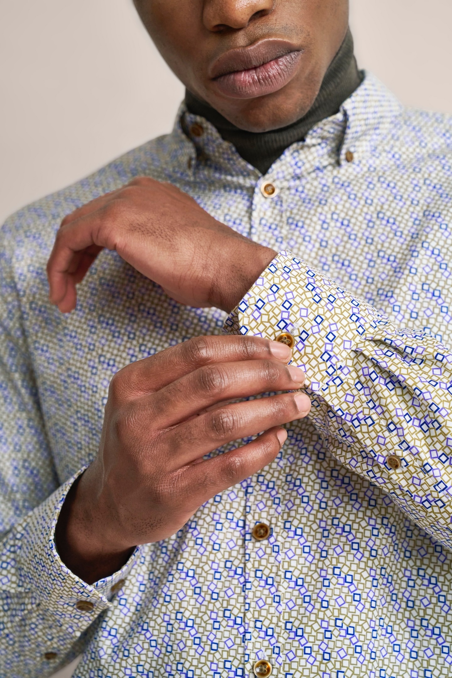 bugatti Chemise à manches longues mit Button-Down-Kragen