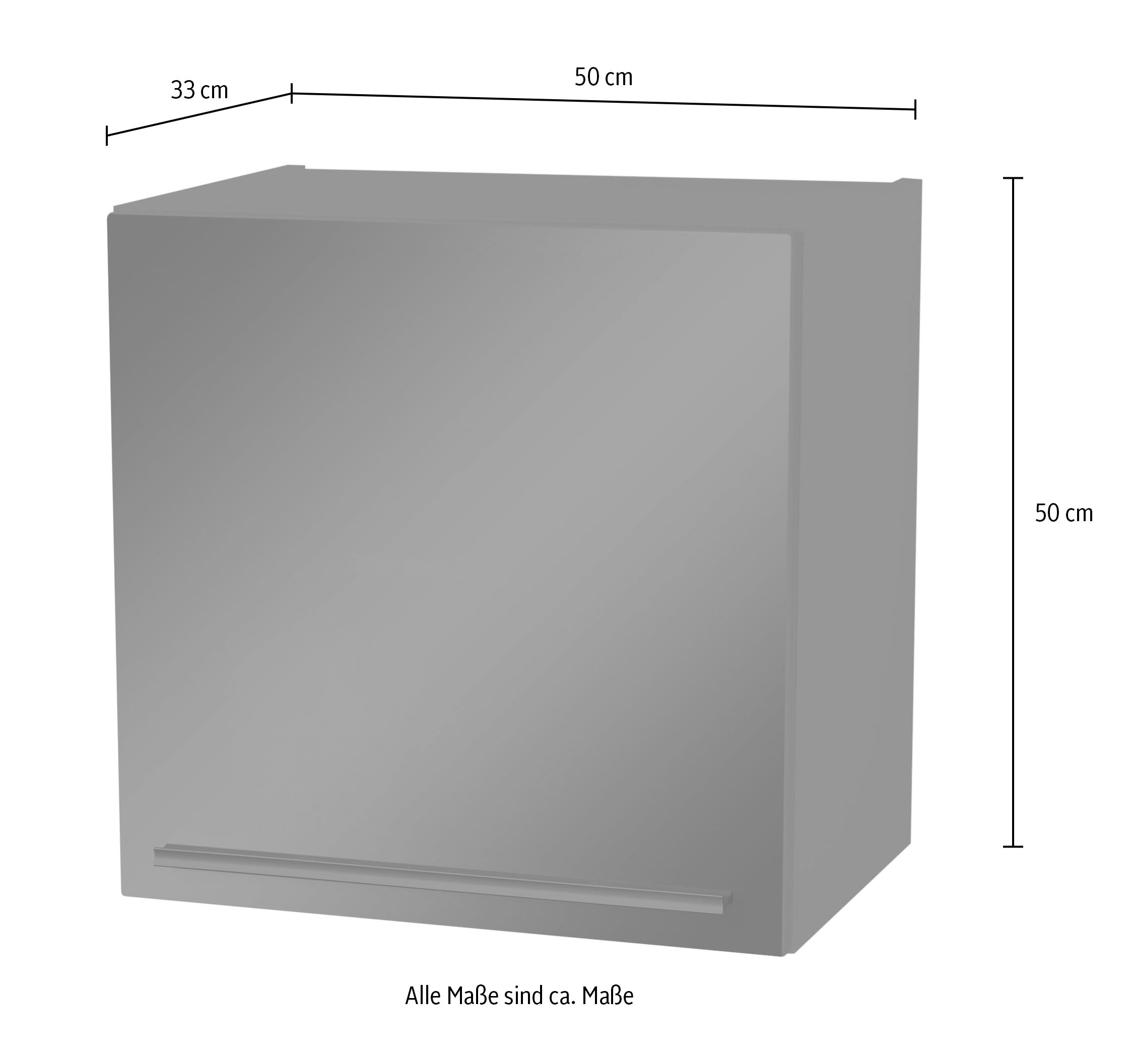 BASIC by Balculina Hängeschrank »Jazz 50er Hängeschrank, Küchenschrank BxHxT 50x50x31 cm« 1 Stk. tlg. Hängeschrank mit 1 Tür und 1 Einlegeboden