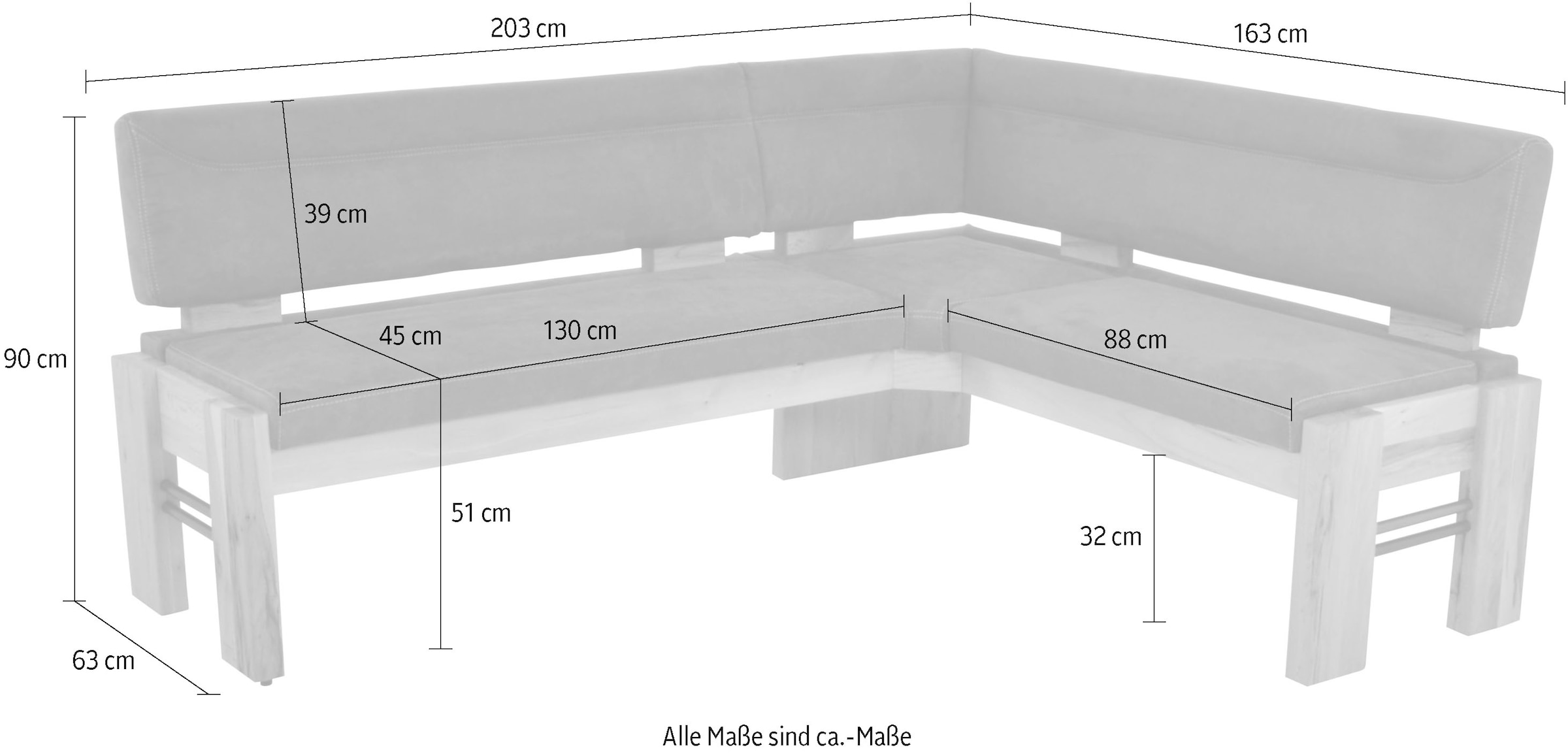 K+W Komfort & Wohnen Banc d'angle »Floyd« banquette de rangement, côté long droit ou gauche en 2 qualités