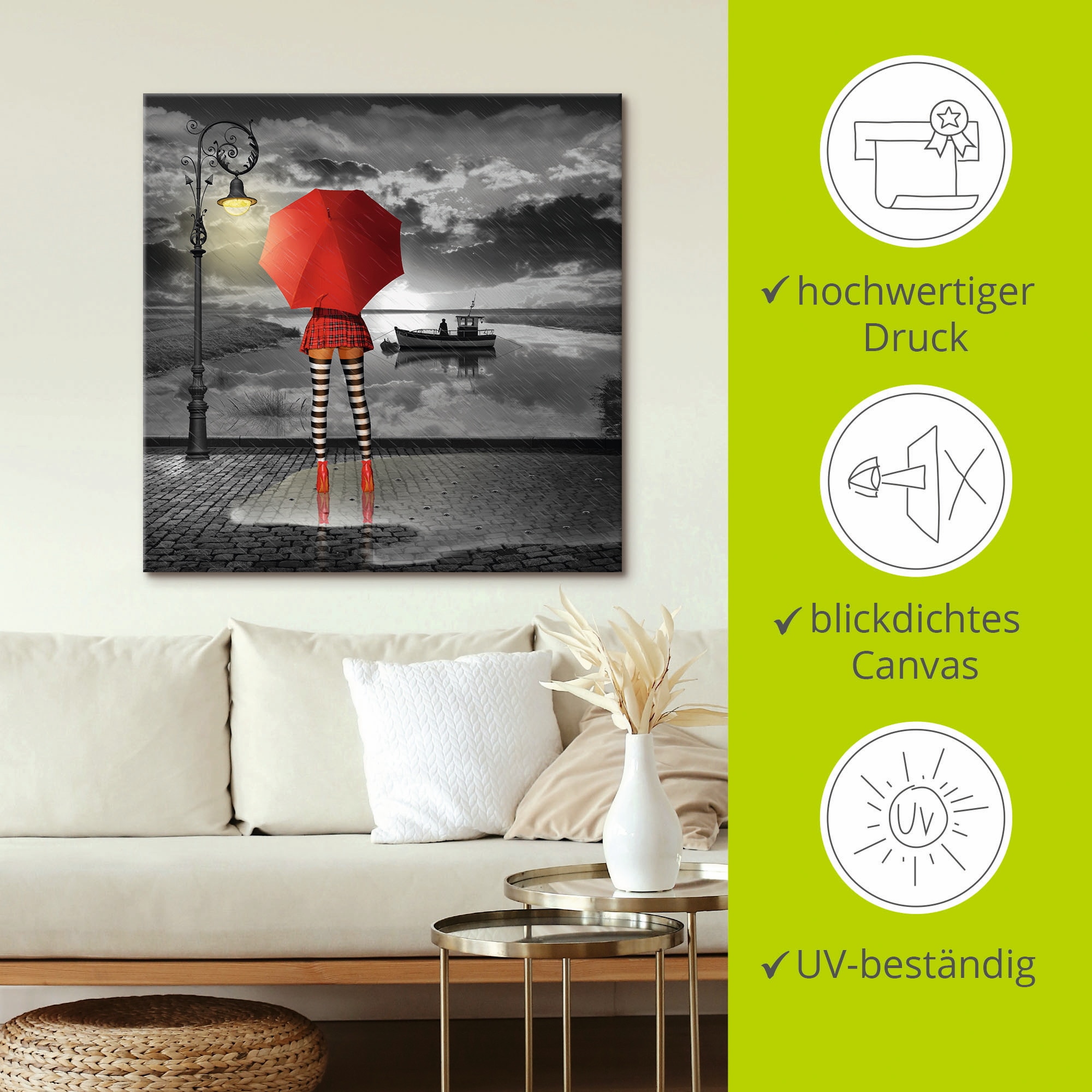 Artland Leinwandbild »Sonnige Aussichten« Frau 1 Stk. tlg. auf Holzrahmen gespannt