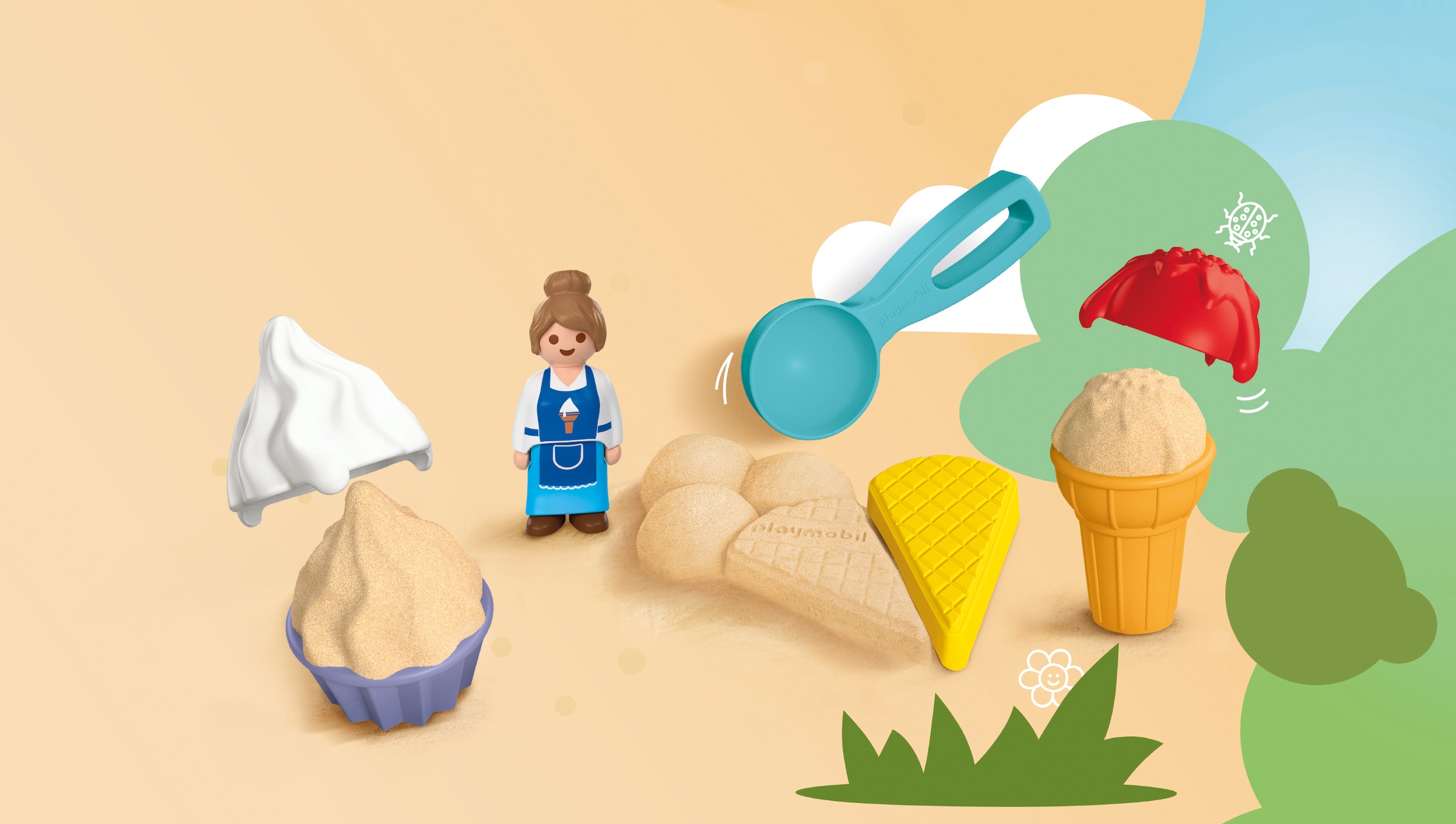 Playmobil® Kit de moulage en sable »Sand-Eisdiele (72006), Junior Sand« Made in Europe
