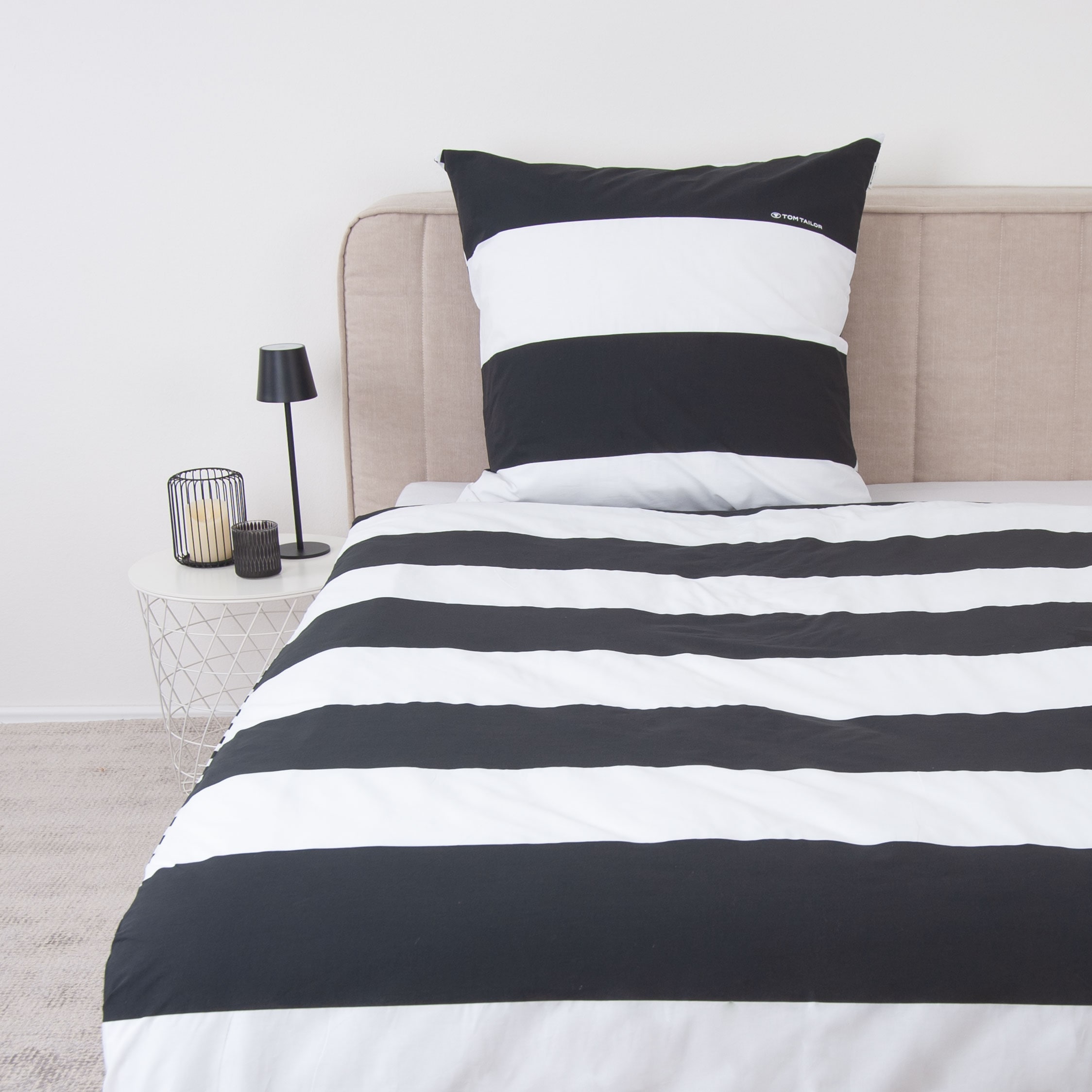 TOM TAILOR HOME Linge de lit réversible »SIENA in Gr. 135x200cm, 155x220cm oder 200x220cm« 2 cuis linge de lit rayé en coton, linge de lit réversible