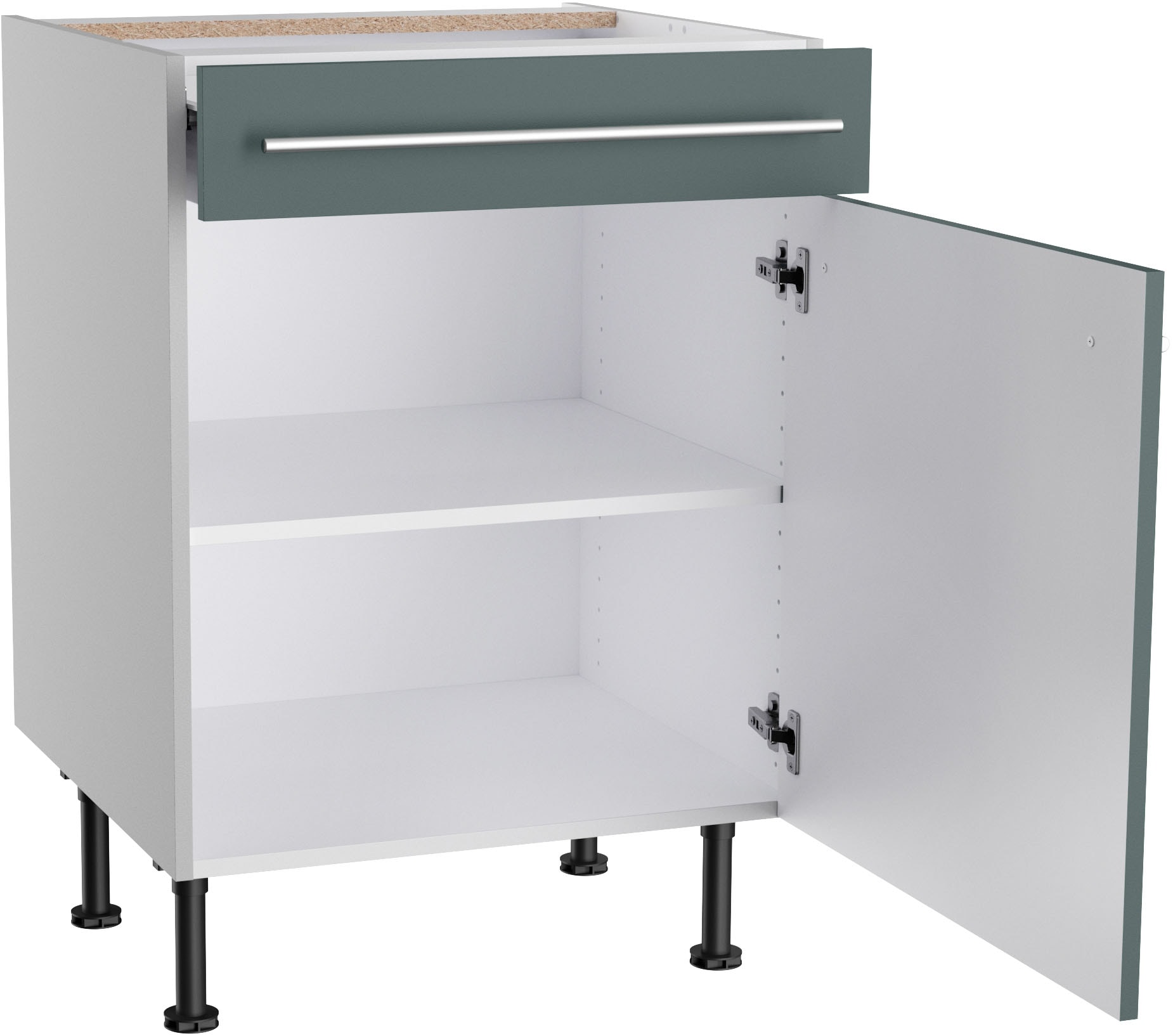 KOCHSTATION Unterschrank »KS-Bern2« Breite 60 cm, 1 Tür, 1 Schubkasten, 1 Einlegeboden