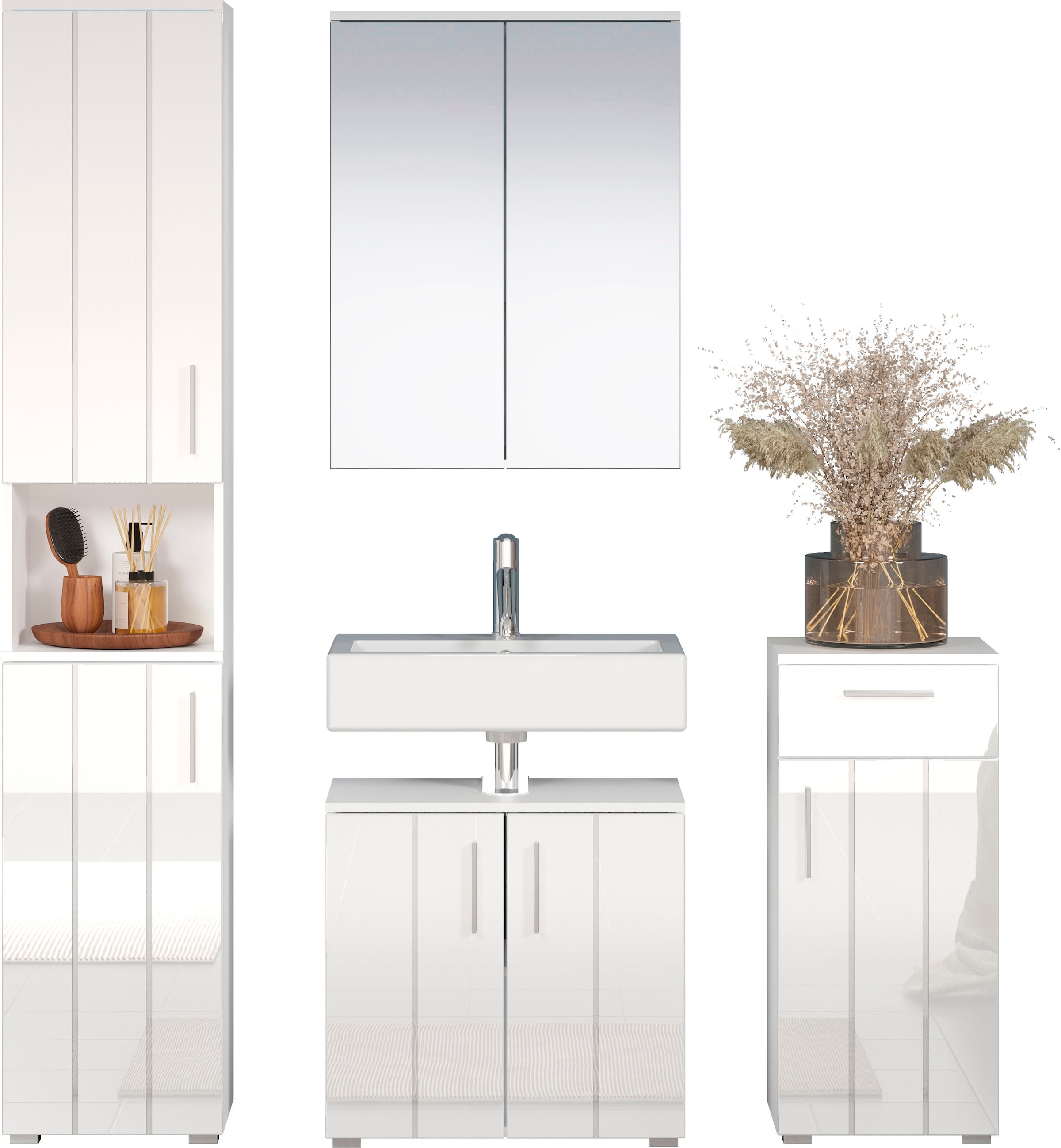 welltime Badezimmer-Set »Prag« Set, 4 Stk. tlg.