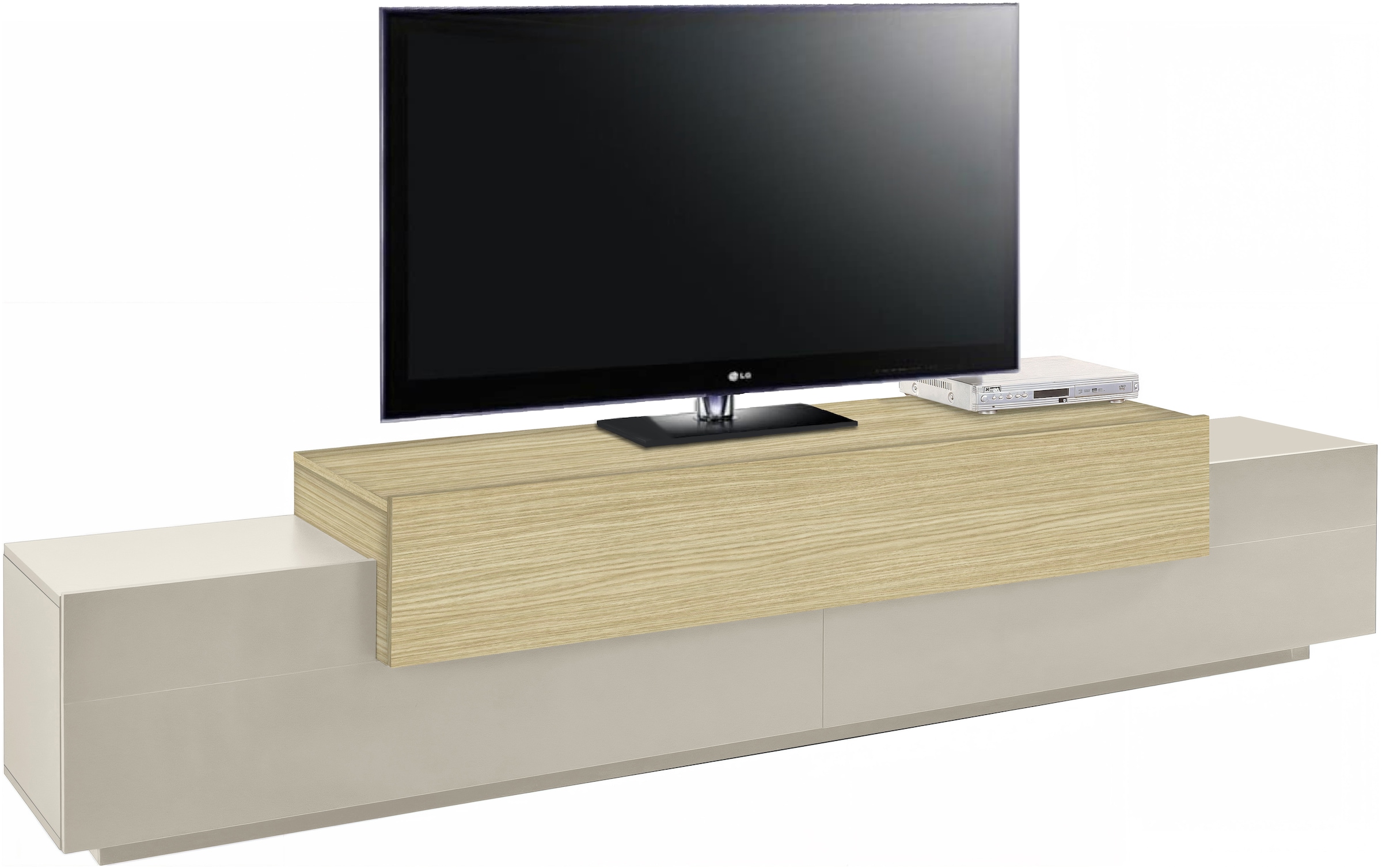 Home affaire Table basse »Coro,Lowboard,TV-Kommode,TV-Möbel,TV-Bank« mit 3 Klappen, (B/T/H) 240x45x51,6 cm