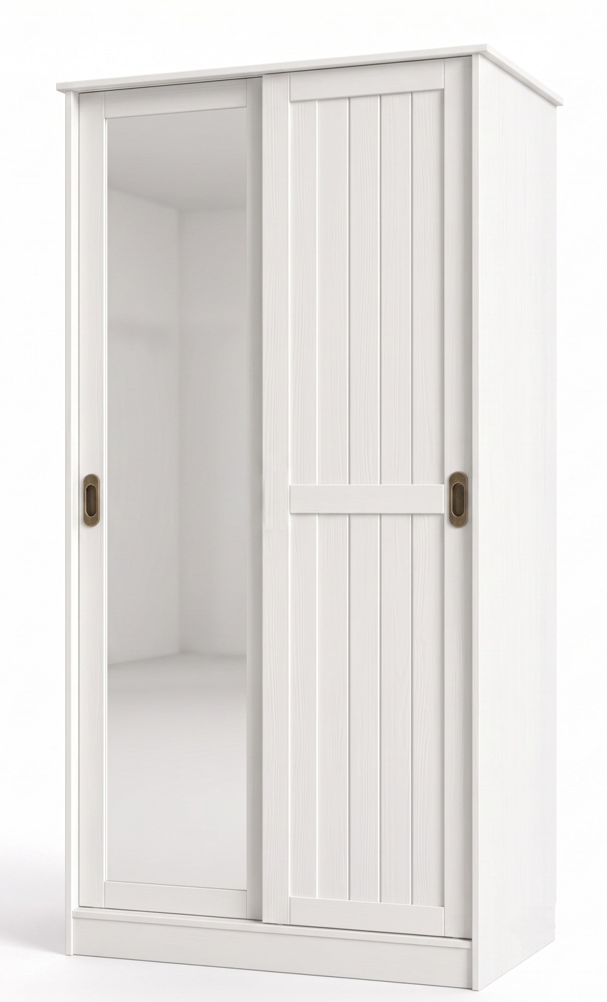 GOODproduct Garderobenschrank »Malmö Mehrzweckschrank mit Schiebetüren und Spiegel« aus massiver FSC®-zertifizierter Kiefer, B/T/H 93/37/187 cm