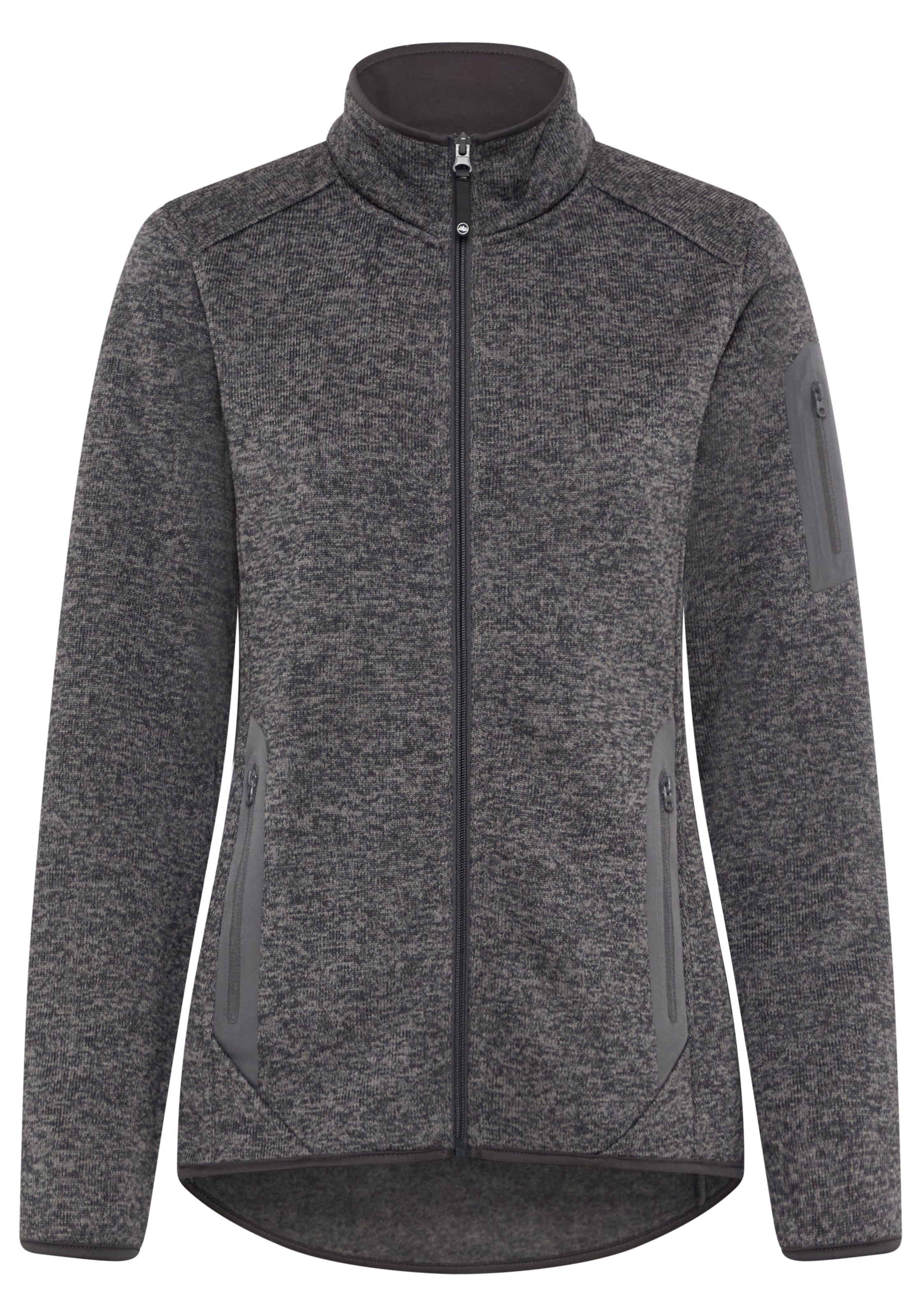 Polarino Veste en laine polaire avec col montant et fermetures éclair contrastantes