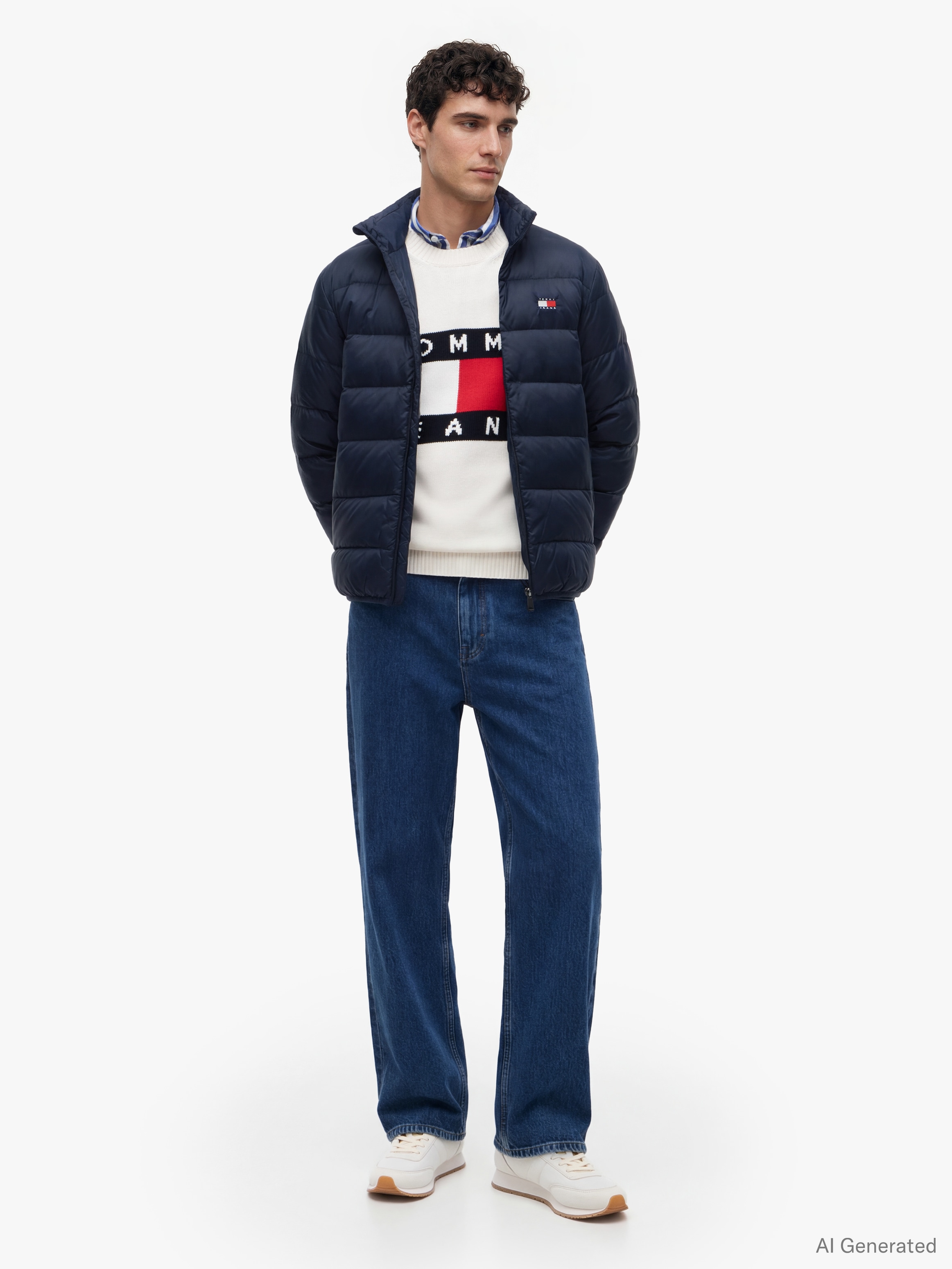 Tommy Jeans Veste matelassée »LIGHT DOWN PACKBL JACKET« sans capuche coupe régulière avec col montant, rembourré de duvet