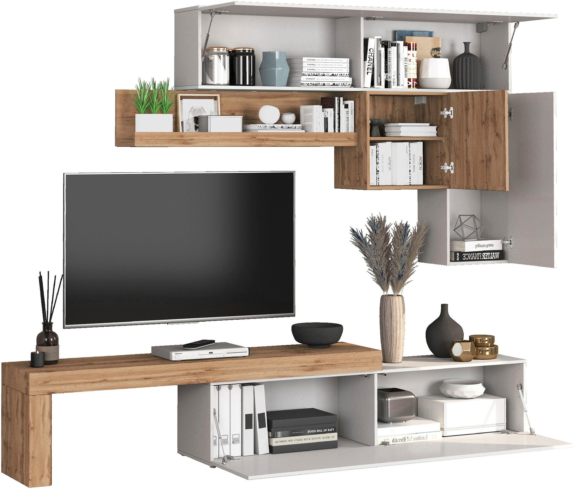 GOODproduct Meuble mural »Chronos Wohnwand, Medienwand, 5-er set« Set, 5 cuis tlg.