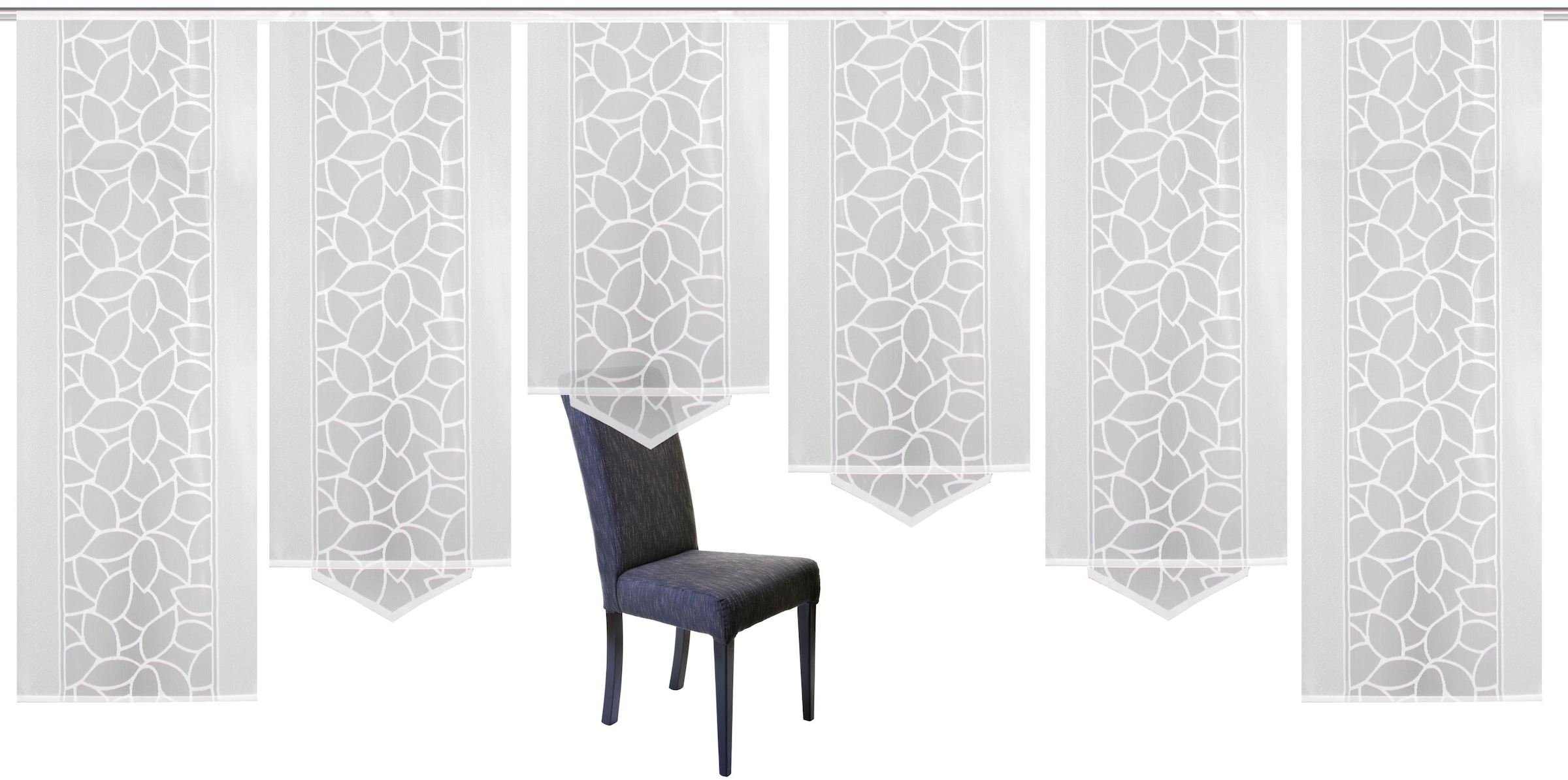 HOME WOHNIDEEN Rideau coulissant »JENNA« Velcro 6 cuis tlg. Schiebevorhang Jacquard Set