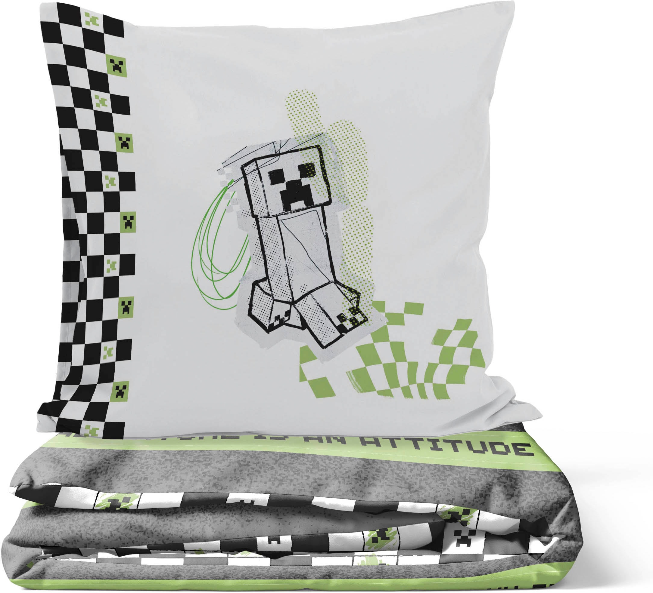 Minecraft Linge de lit pour enfants »Minecraft Doodle Skate« 2 100% coton