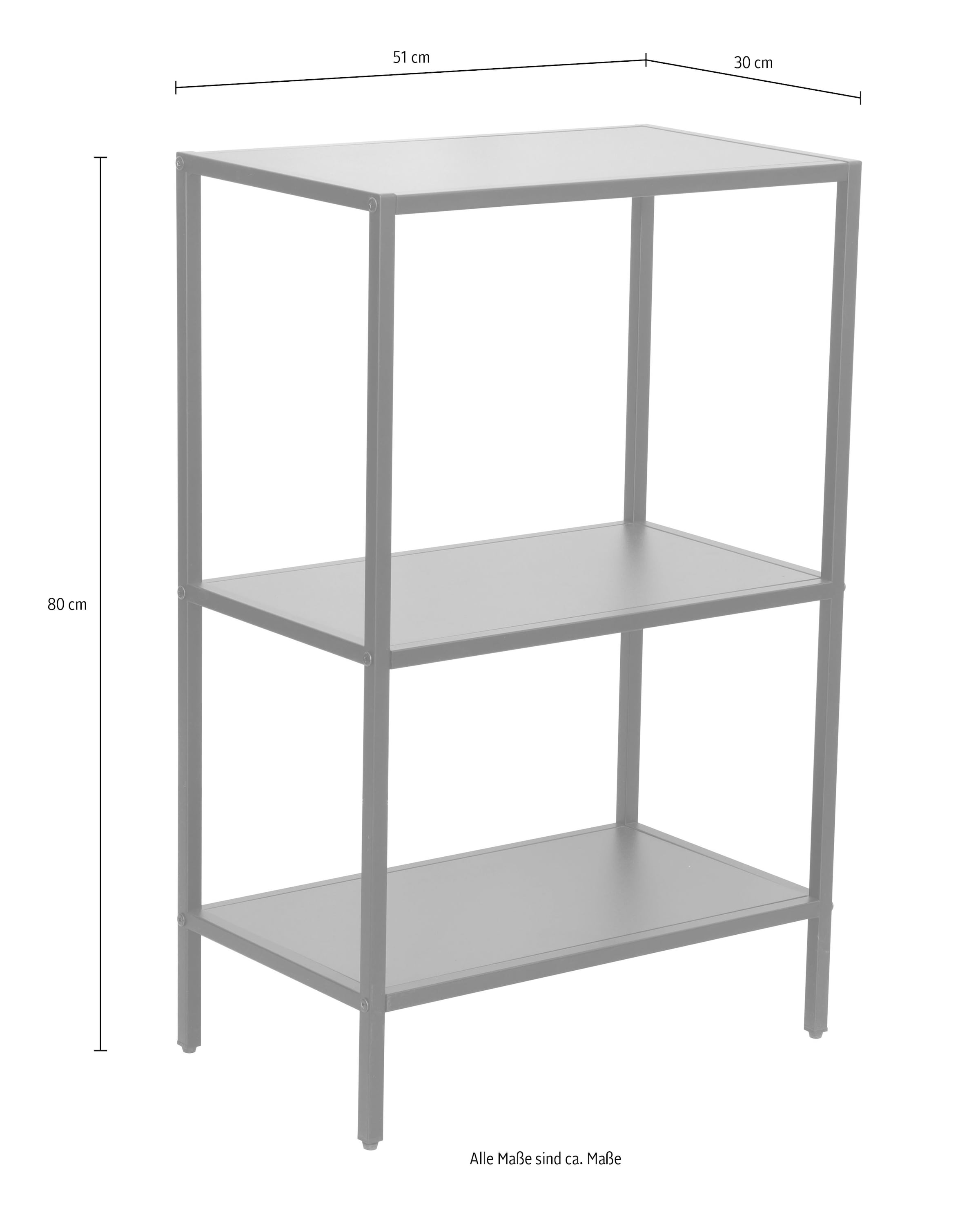 welltime Étagère sur pied »Lodi« 1 cuis tlg. kompaktes Badregal mit 3 Ablagen, ideal für das Gäste-WC - 51/30/80 cm