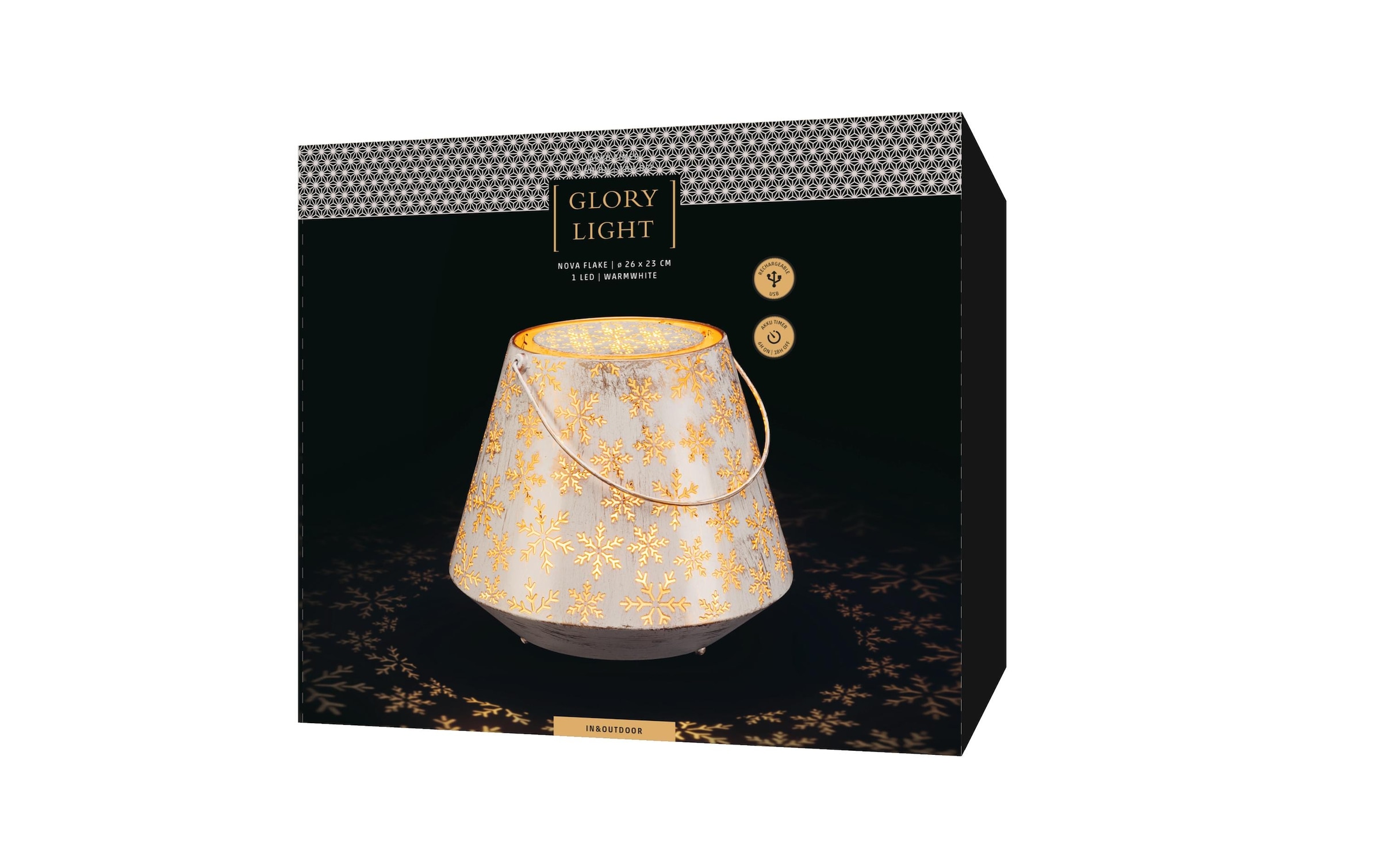 STT LED Laterne »Nova flake« Warmweiss