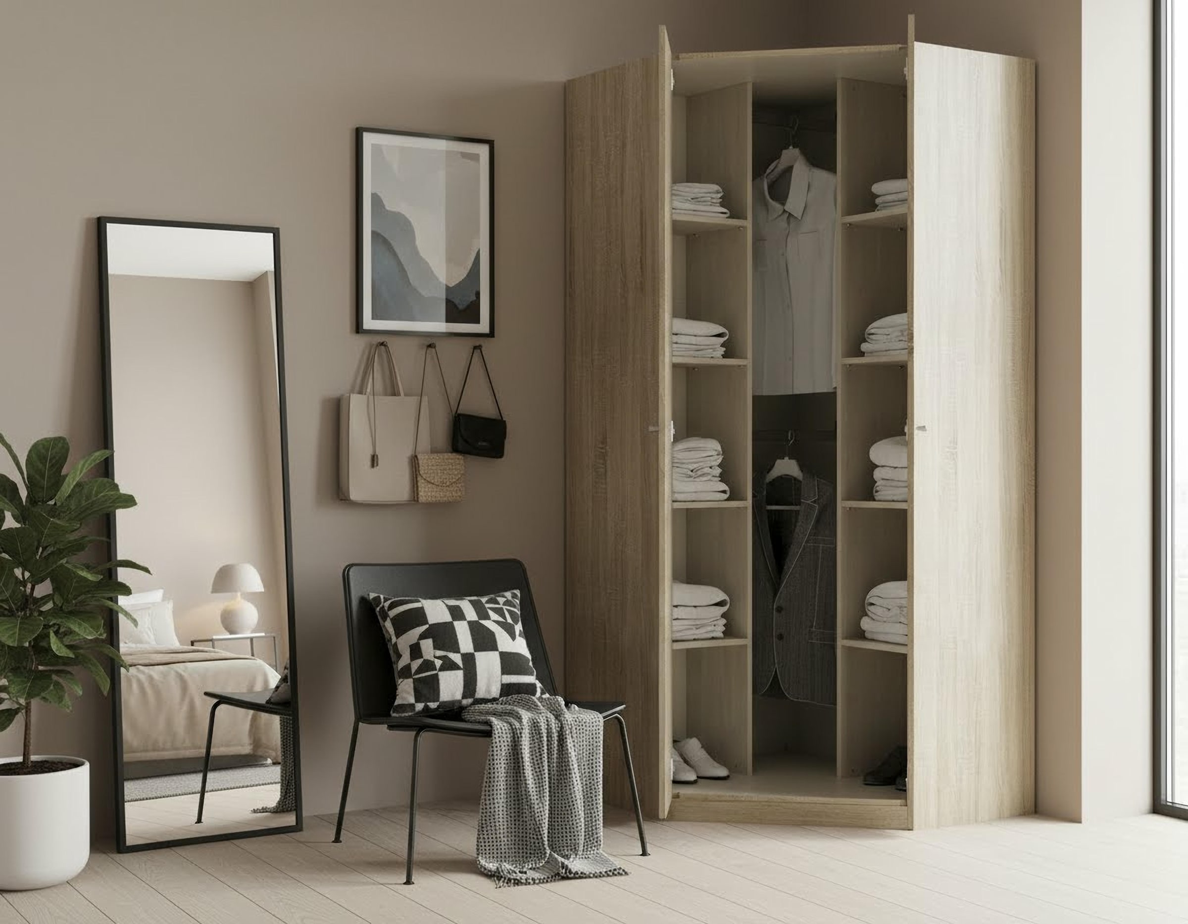 priess »Barcelona Kleiderschrank Ecklösung Raumwunder« in 2 Tiefen Schrank Eckschrank Garderobe