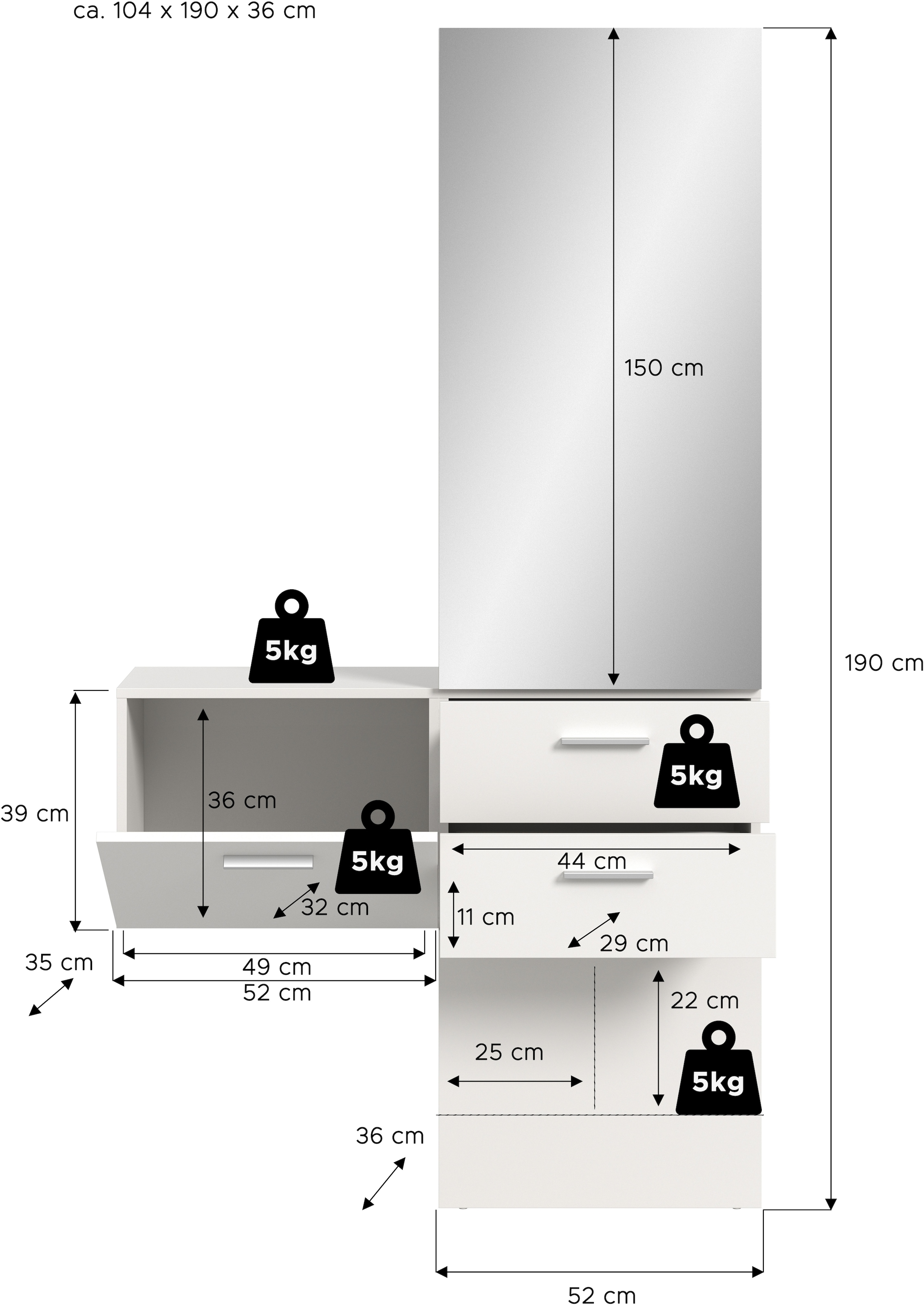 Home affaire Garderoben-Set Set, 2 Stk. tlg.