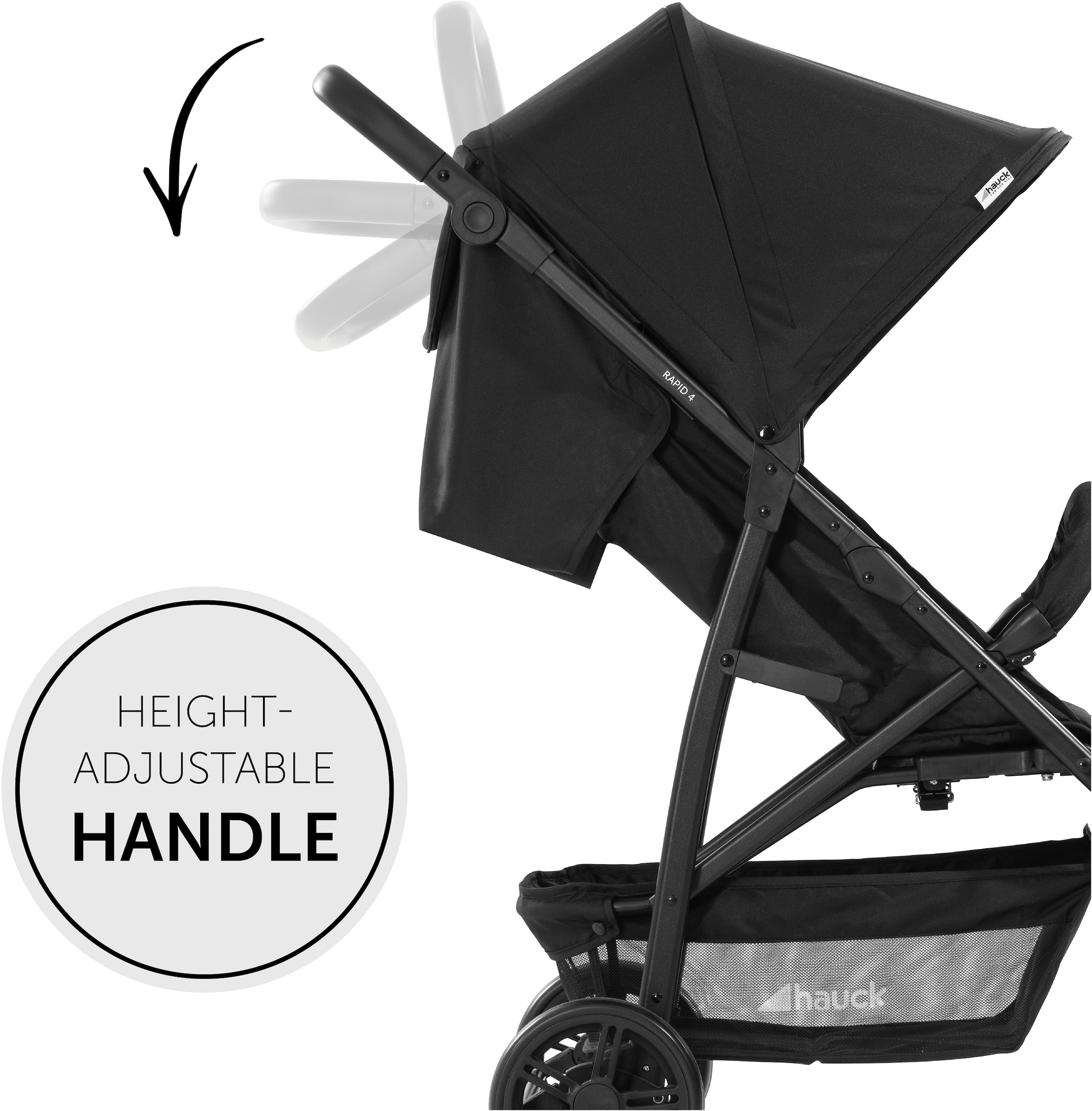 Hauck Kinder-Buggy »Rapid 4, schwarz« 25 kg mit schwenk- und feststellbaren Vorderrädern