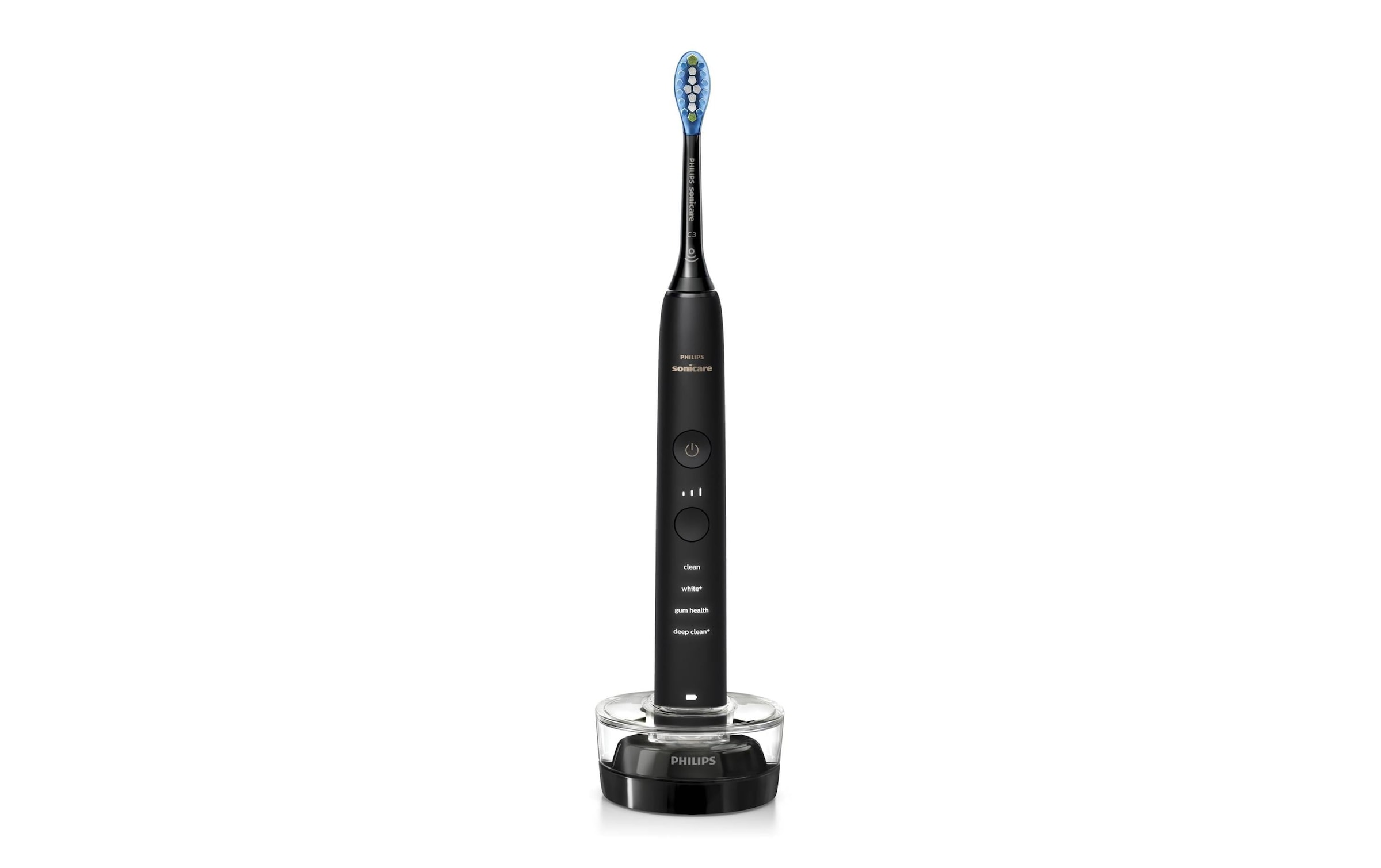 Philips Brosse à dents sonique »HX9914« 2 cuis Aufsteckbürsten DiamondClean Premium Schallzahnbürste, Doppelpack inkl. Ladeglas