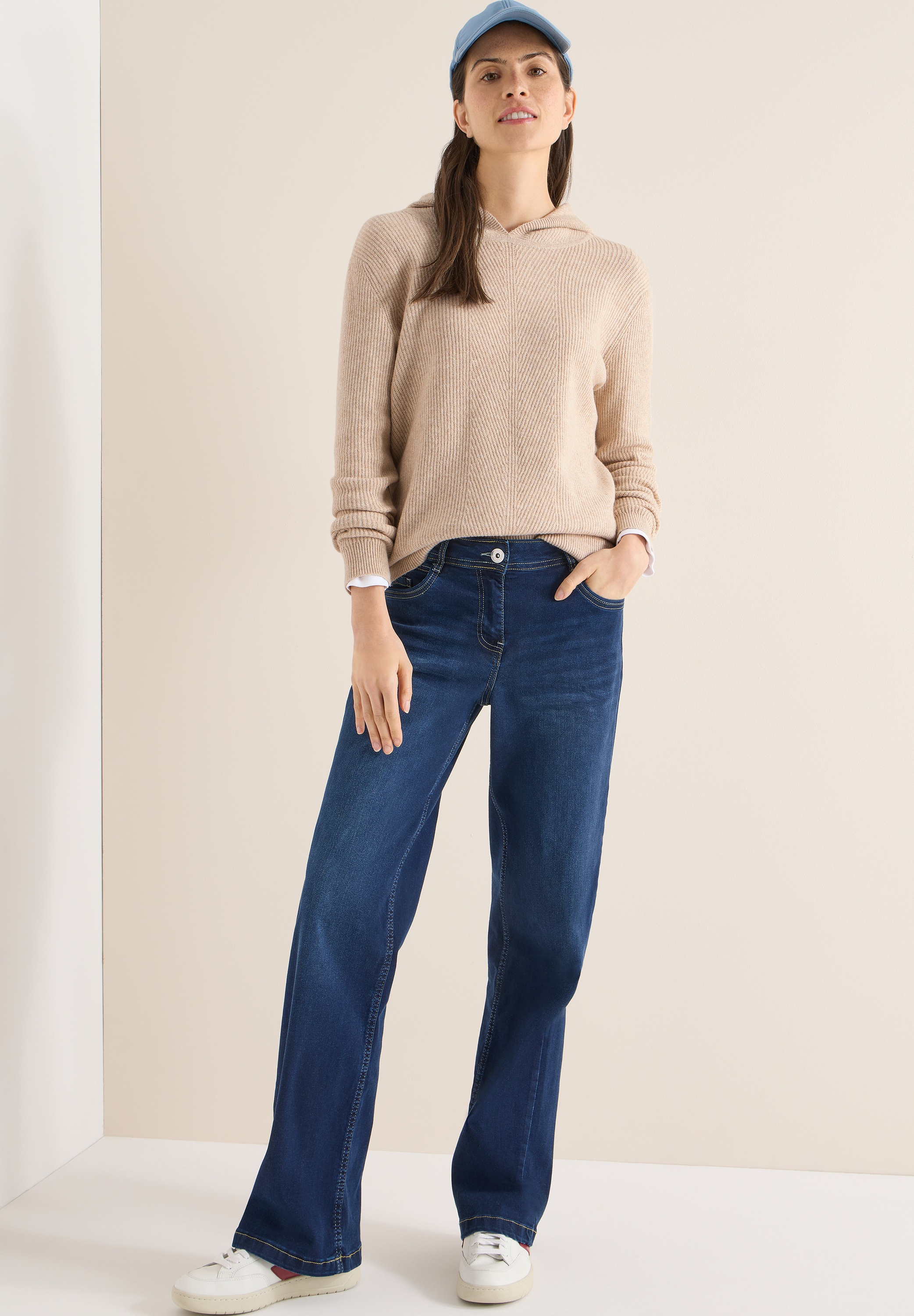 Cecil Pull à capuche Strick mit Strukturdetail